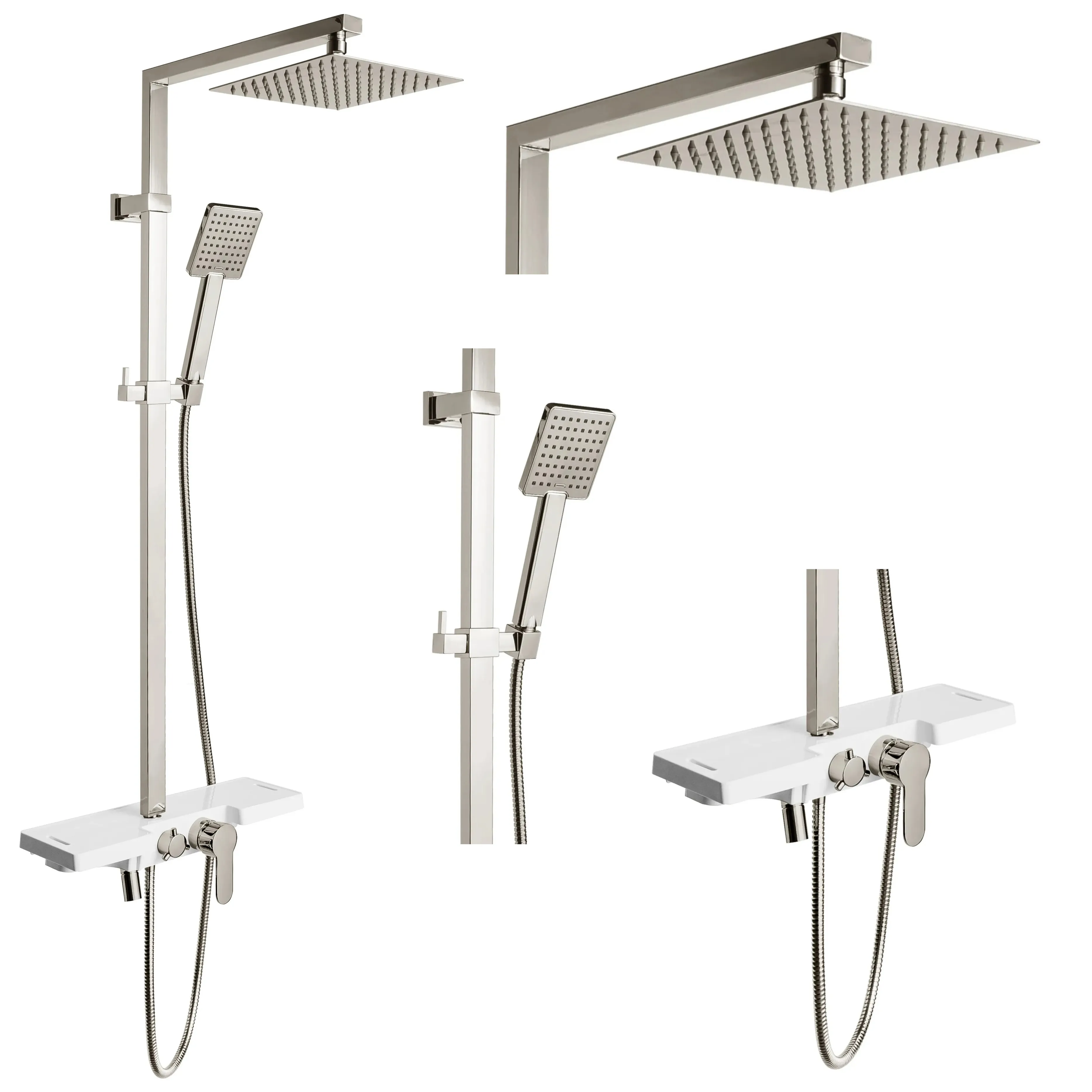 Set de duș culoare crom înălțime 108 cm material alamă model Lucas Chrome [1]