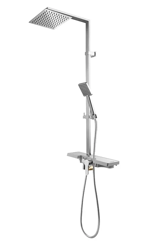 Set de duș culoare crom înălțime 108 cm material alamă model Lucas Chrome [4]