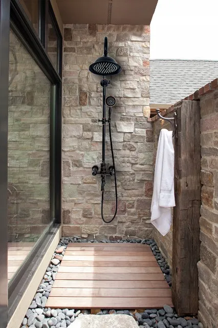 Set de duș culoare negru mat înălțime 150 cm material alamă/ABS model Retro Old Black [5]