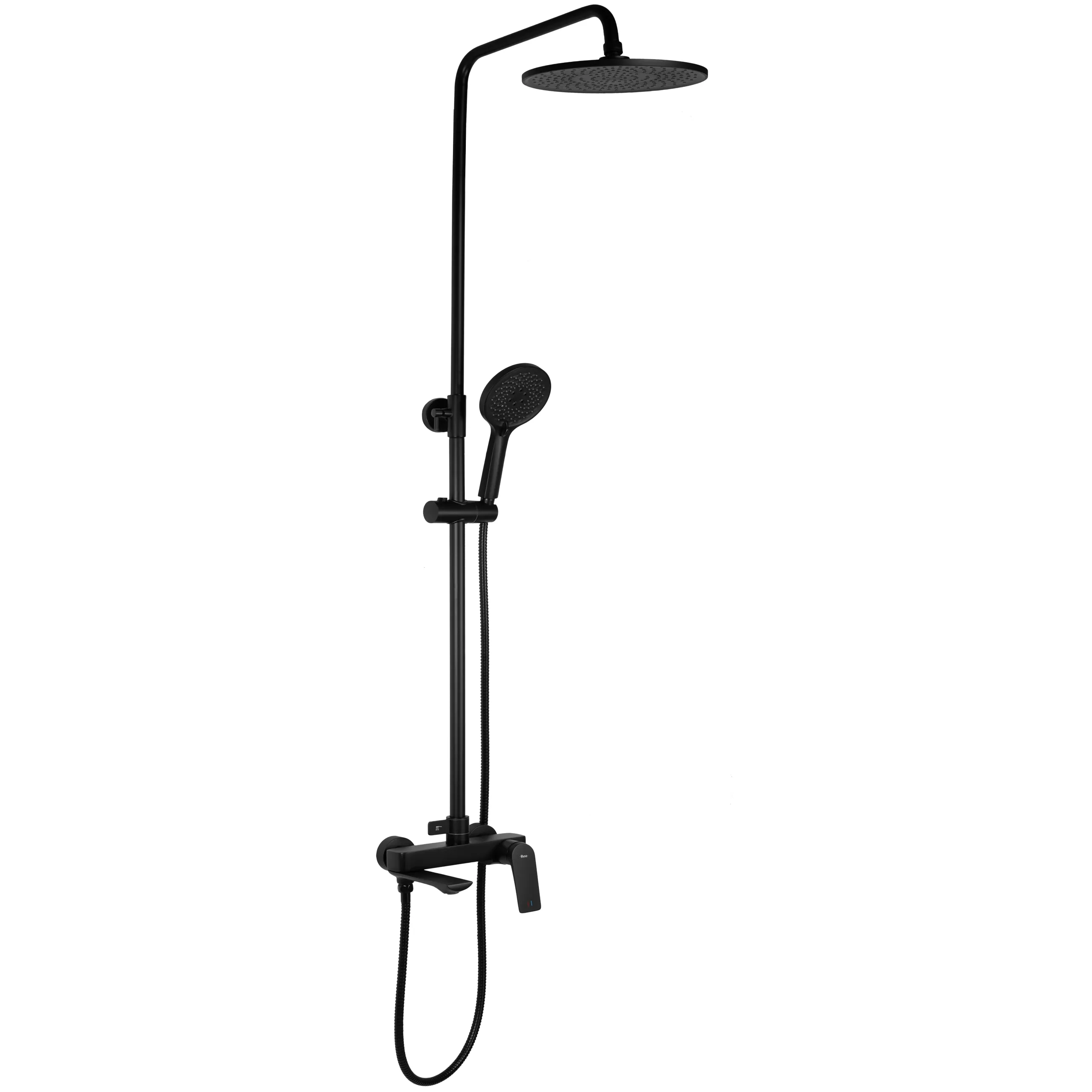 Set de duș finisaj negru mat înălțime 153 cm model Avalon Black