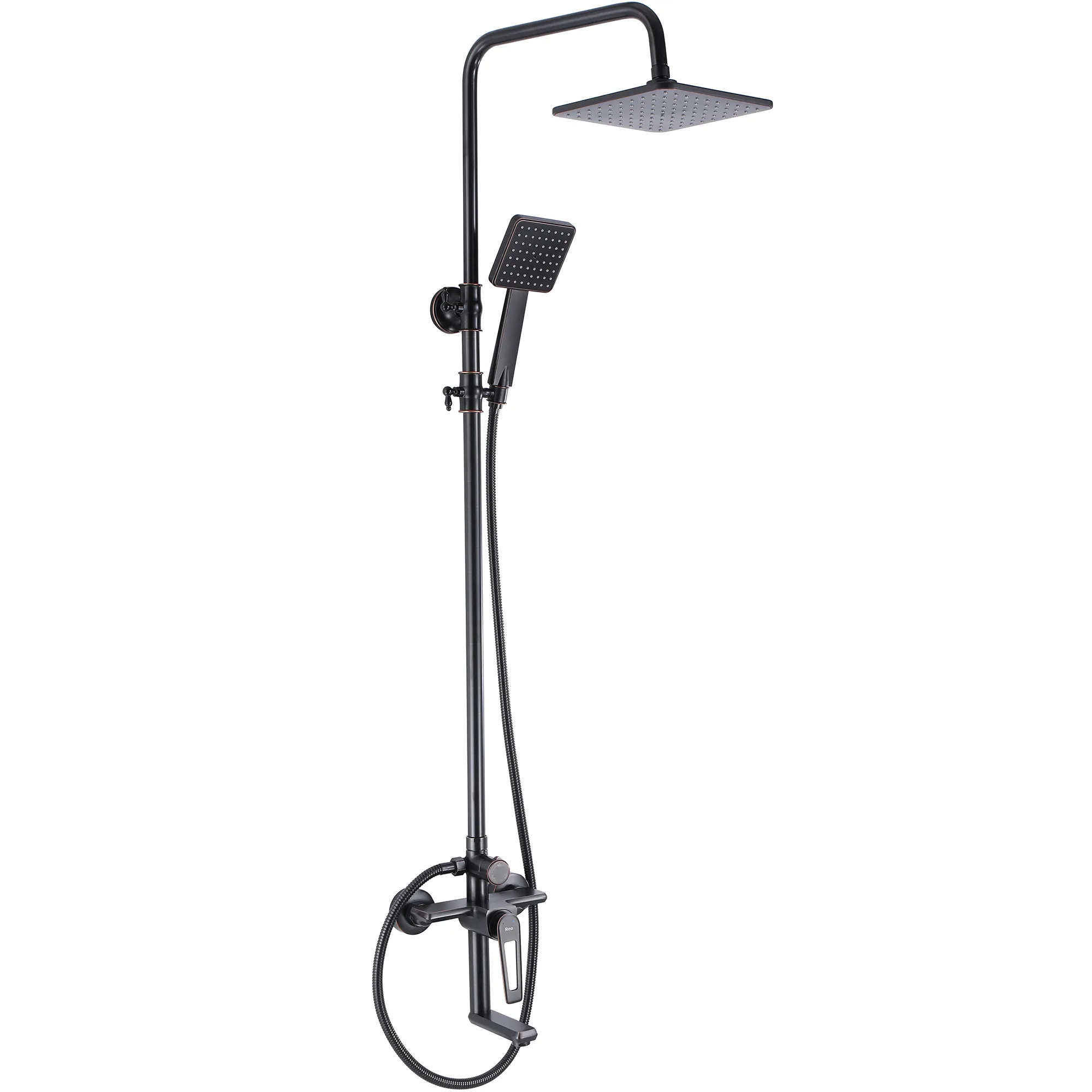 Baterii duș - Set de duș culoare neagră înălțime 122 cm material alamă/ABS model Blade Old Black