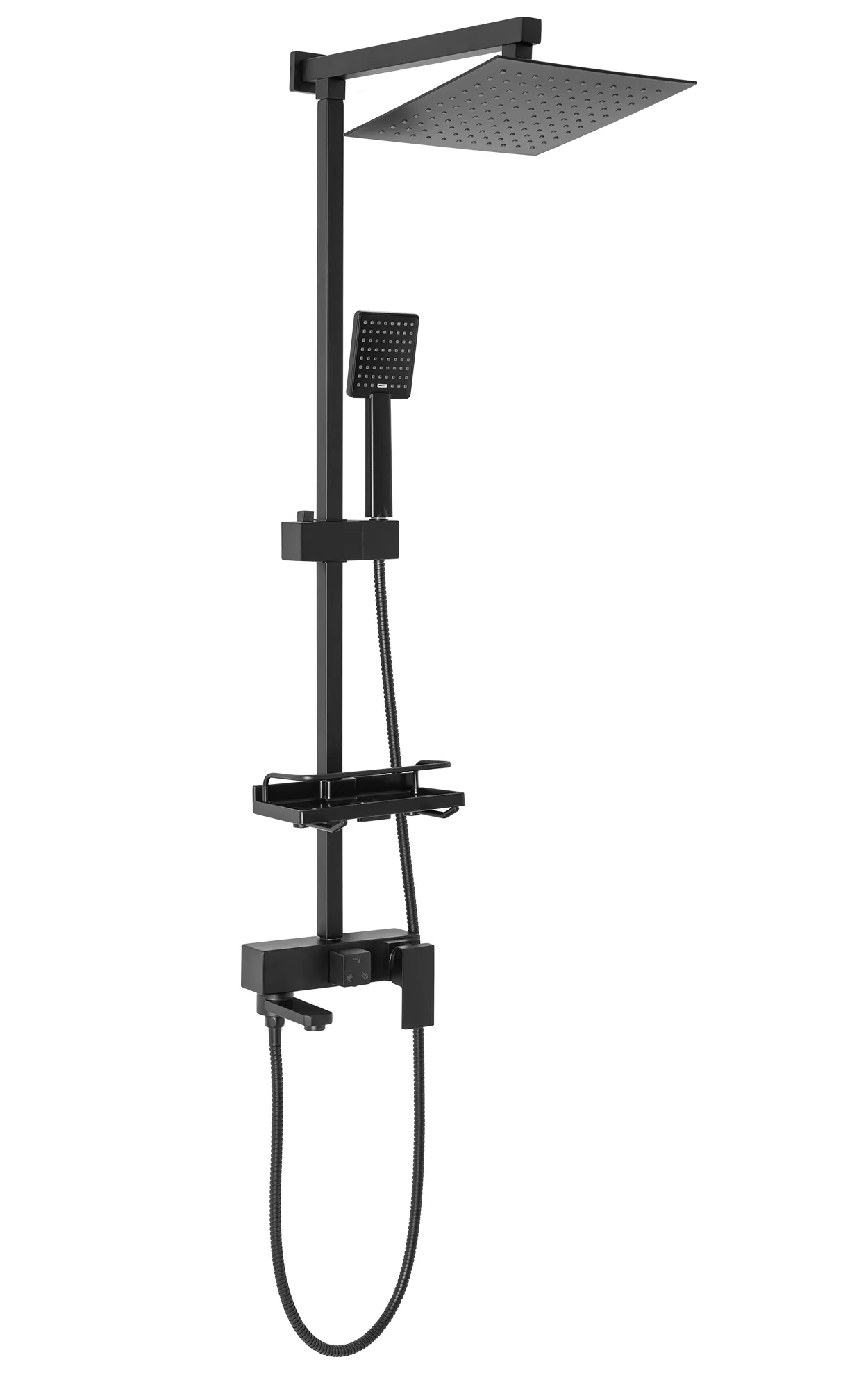 Baterii duș - Set de duș culoare negru mat înălțime 102 cm material alamă/ABS model Jack Black Mat