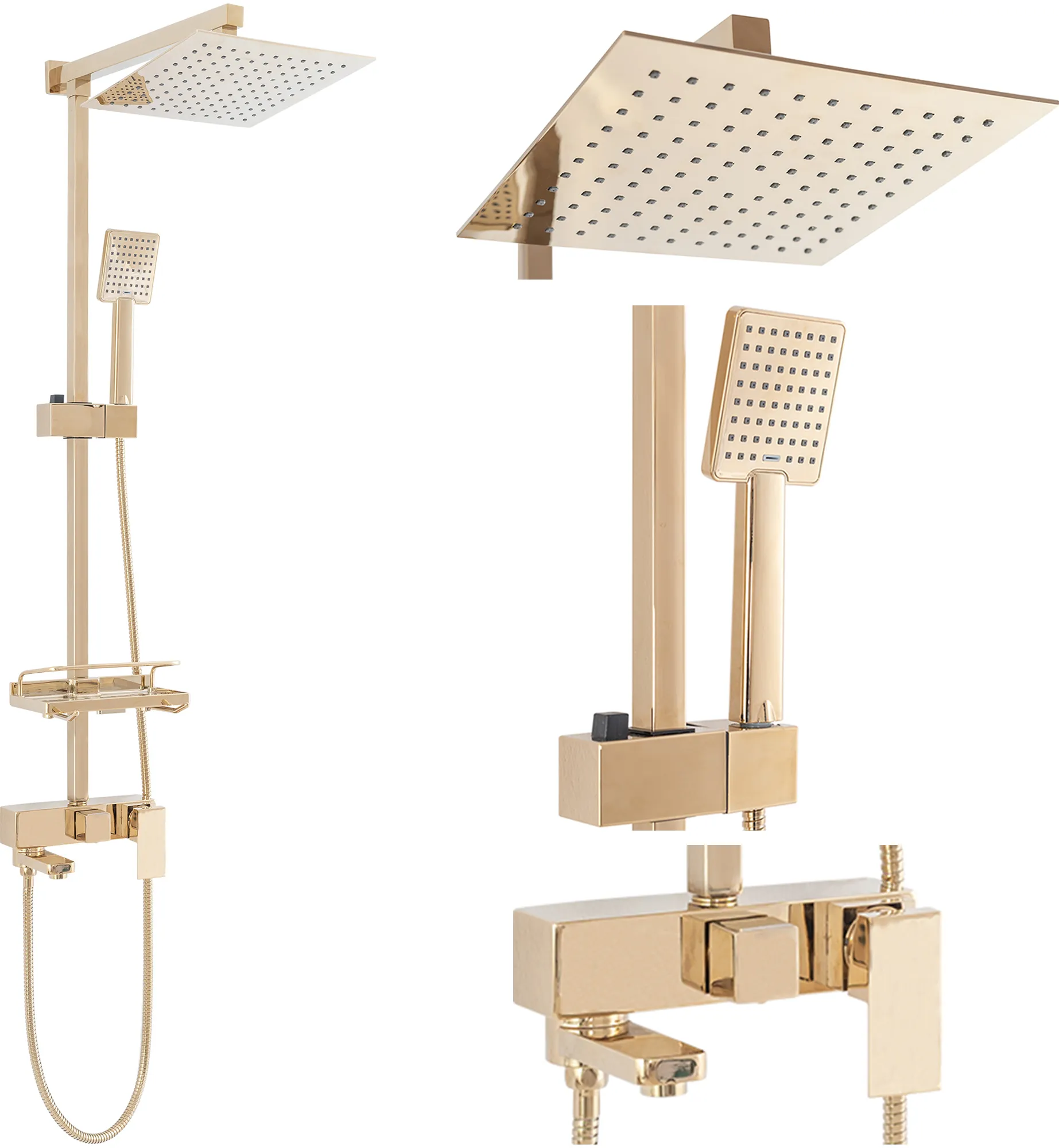 Set de duș culoare auriu înălțime 102 cm material alamă/ABS model Jack Gold [1]