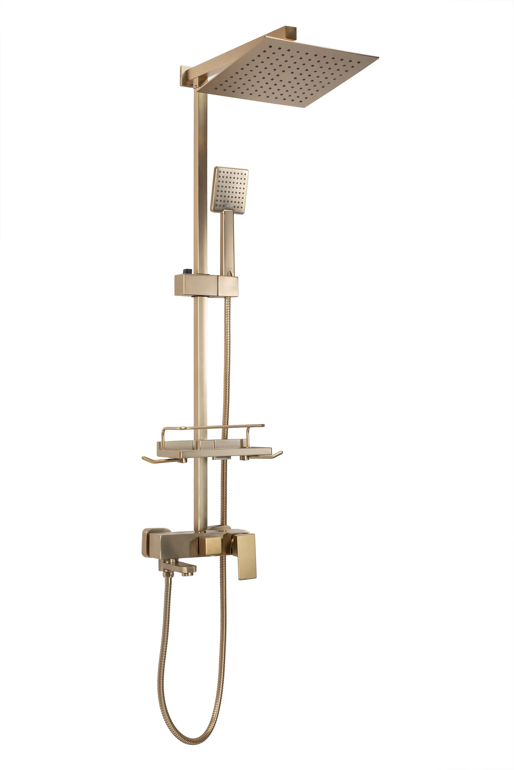 BATERII SANITARE - Set de duș culoare auriu periat înălțime 102 cm material alamă/ABS model Jack Gold Brushed