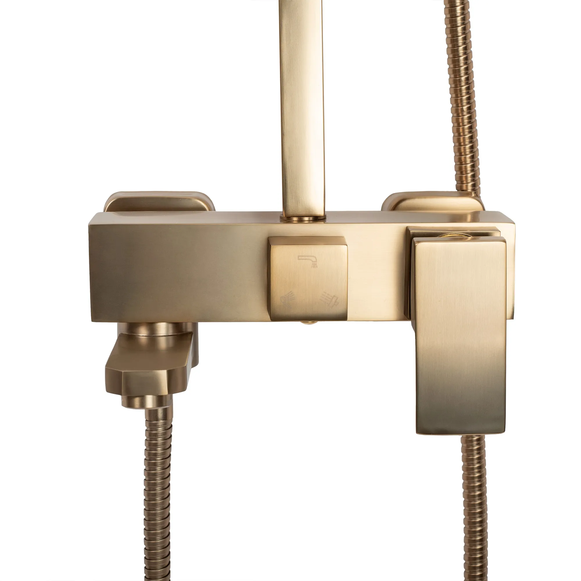 Set de duș culoare auriu periat înălțime 102 cm material alamă/ABS model Jack Gold Brushed [7]