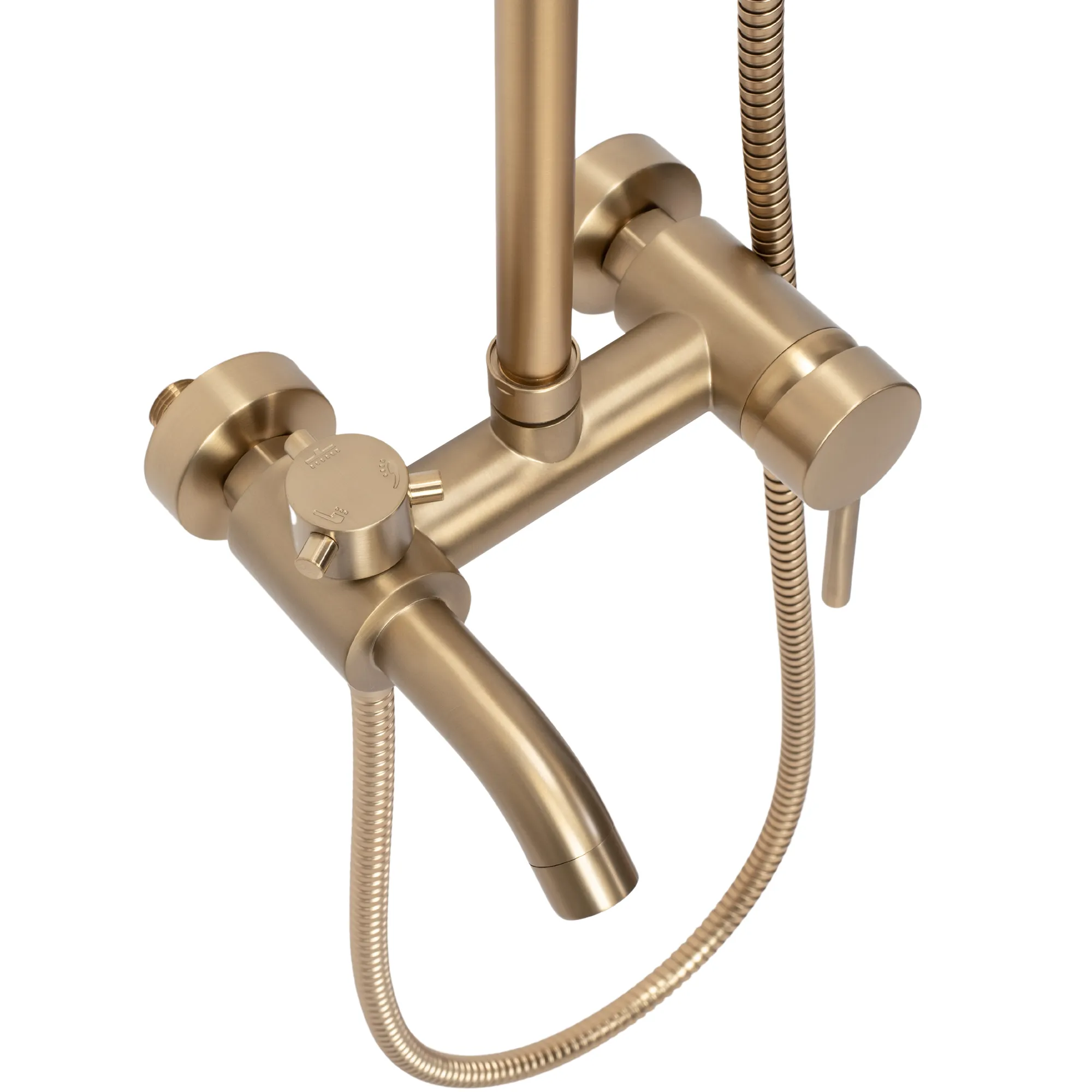 Set de duș culoare auriu periat înălțime 100 cm material alamă/ABS model Luis Gold Brushed [8]