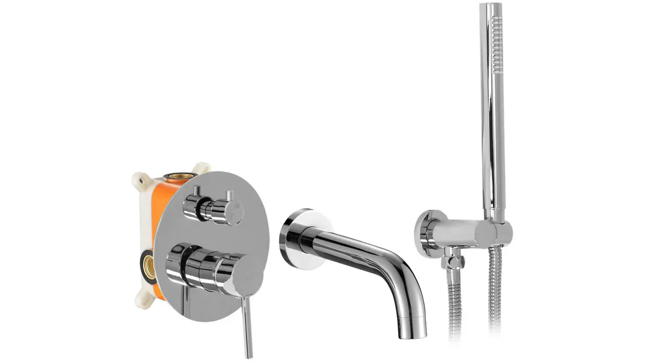 TOATE PRODUSELE - Baterie cadă culoare crom înălțime 16 cm material alamă model Lungo Chrome + Box