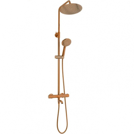 Set de duș cu termostat finisaj roz auriu înălțime 117 cm model Lungo Pink Gold