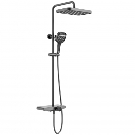 Baterii duș - Set de duș finisaj titanium înălțime 100 cm model Bari Titanium