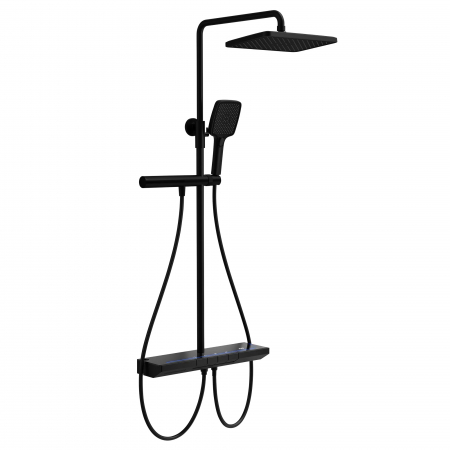 Baterii duș - Set de duș cu termostat finisaj negru mat înălțime 102 cm model Pedro Black