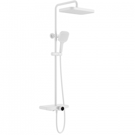 Baterii duș - Set de duș finisaj alb înălțime 100 cm material alamă/ABS model Bari White