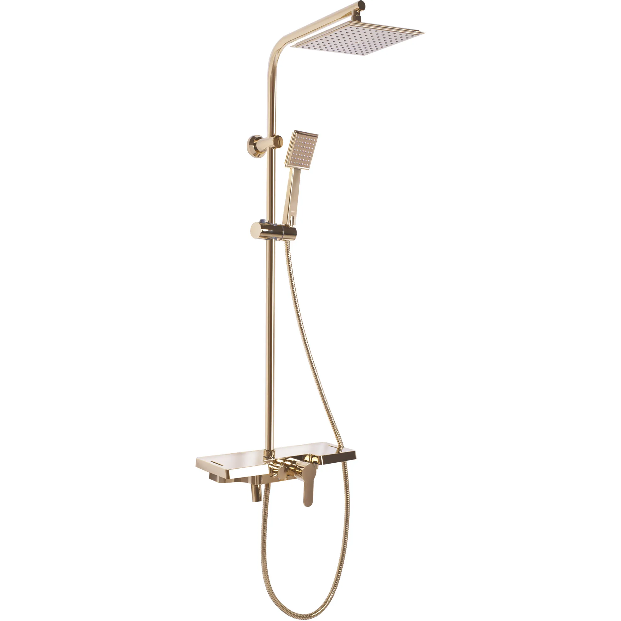 Baterii duș - Set de duș culoare auriu înălțime 105 cm material alamă/ABS model Bravo Gold