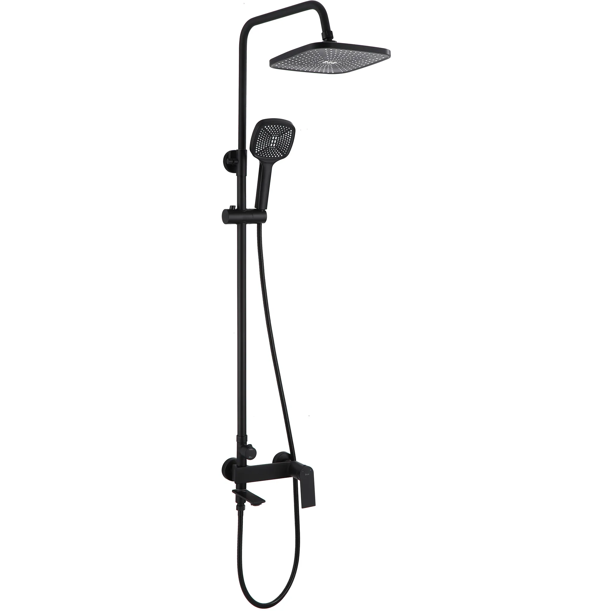 Set de duș culoare negru mat înălțime 136 cm material alamă/ABS model Storm Black Mat