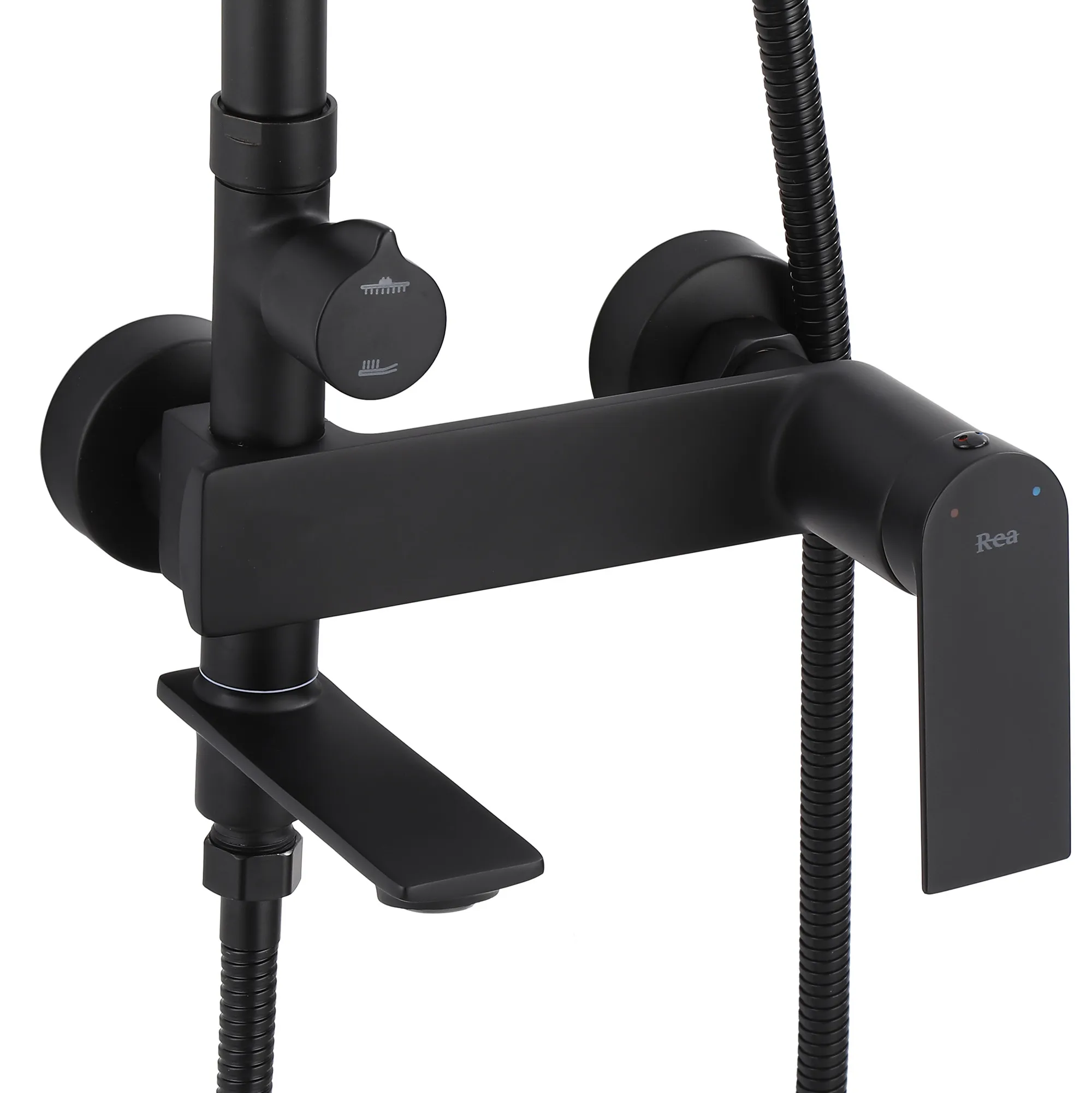 Set de duș culoare negru mat înălțime 136 cm material alamă/ABS model Storm Black Mat [3]