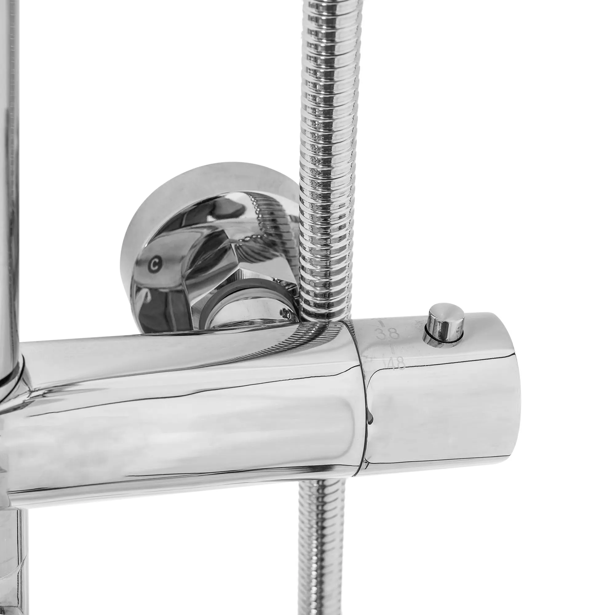Set de duș cu termostat culoare crom lucios înălțime 117 cm material alamă/ABS model Lungo Chrom [6]