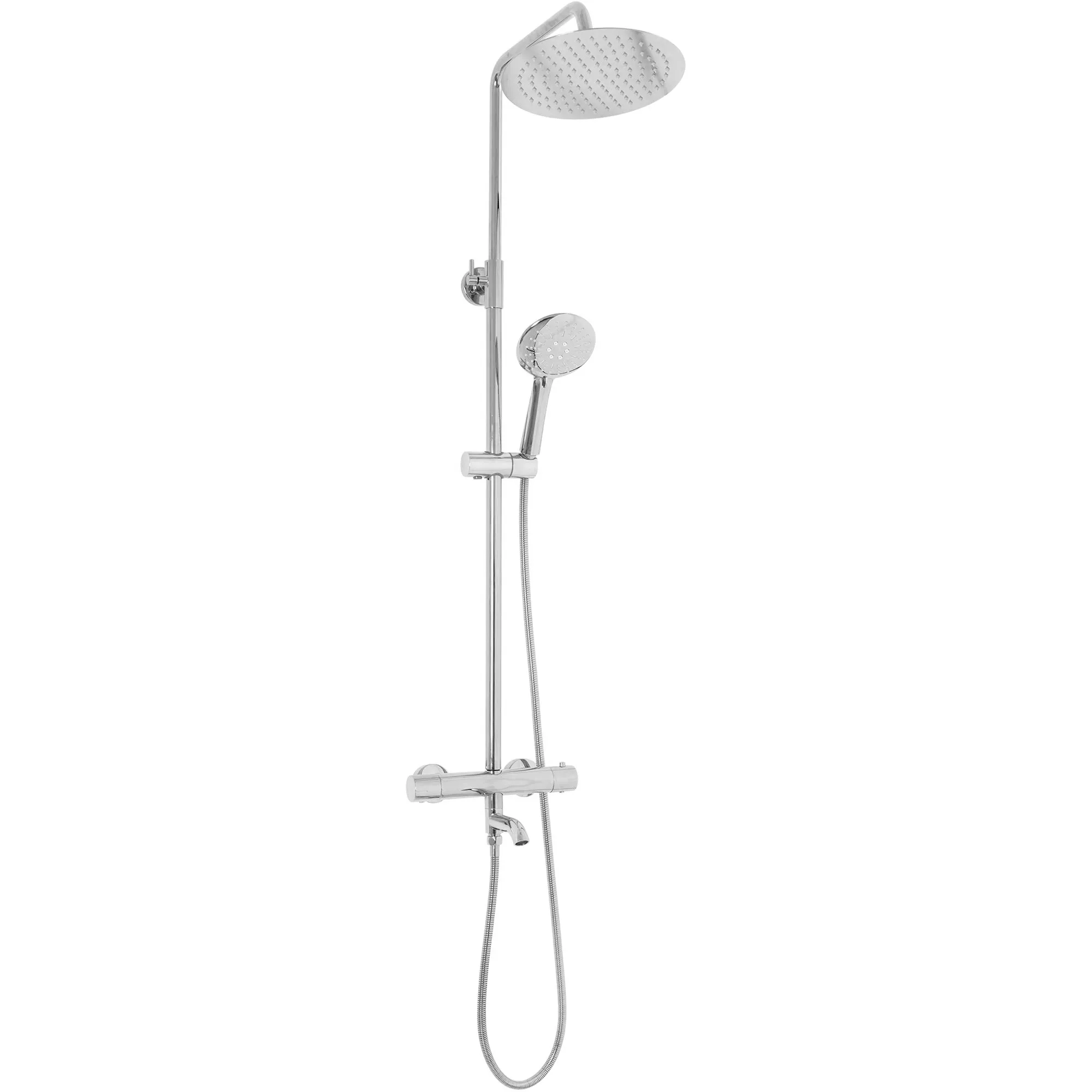 Set de duș cu termostat culoare crom lucios înălțime 117 cm material alamă/ABS model Lungo Chrom