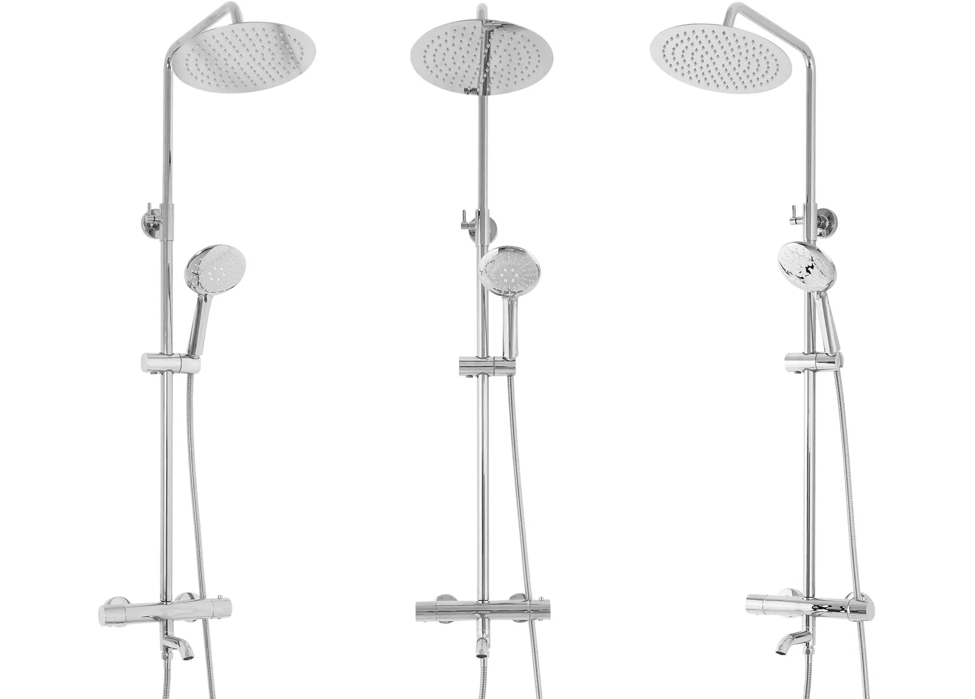 Set de duș cu termostat culoare crom lucios înălțime 117 cm material alamă/ABS model Lungo Chrom [1]