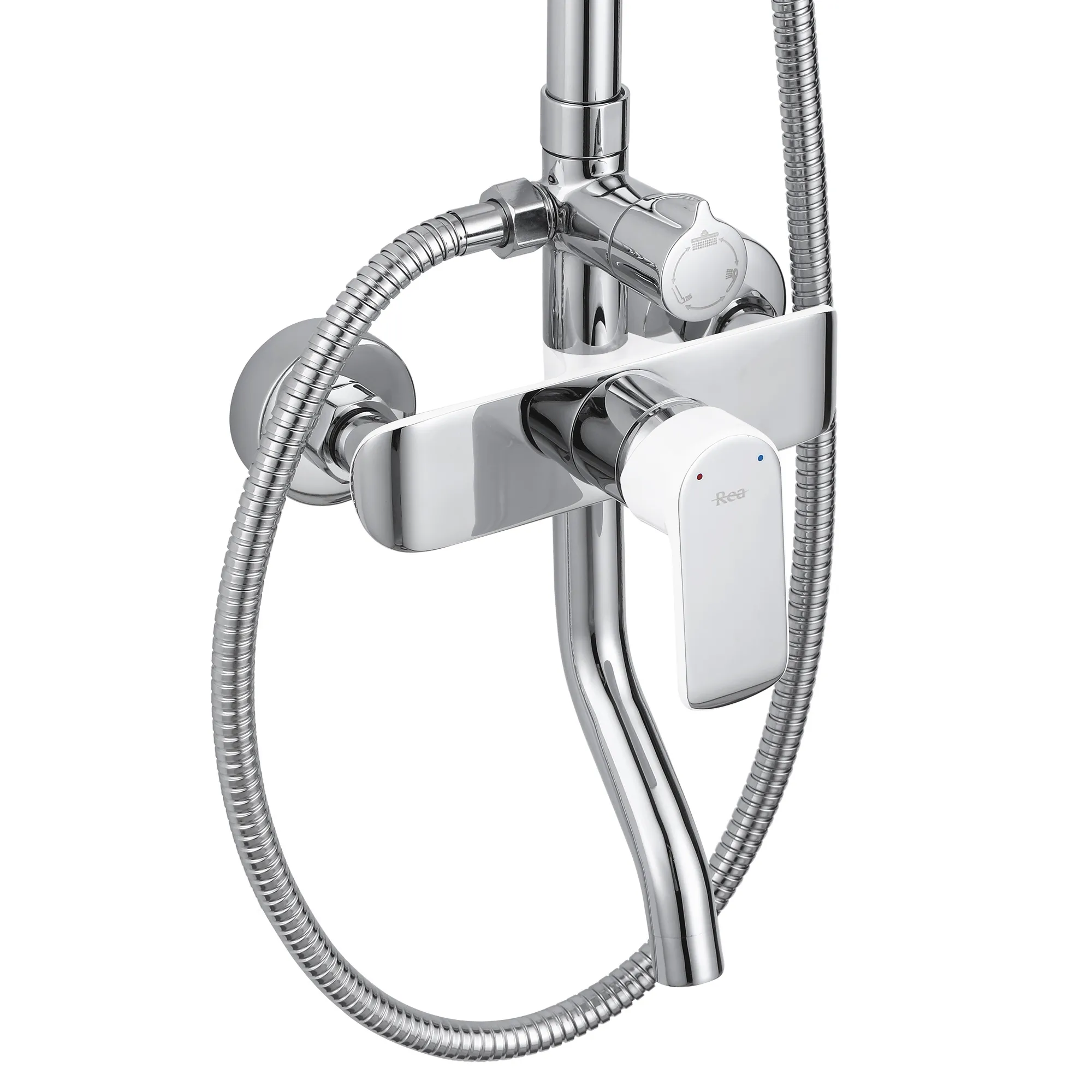 Set de duș culoare crom înălțime 144 cm material alamă/ABS model Bloom White Chrome [5]