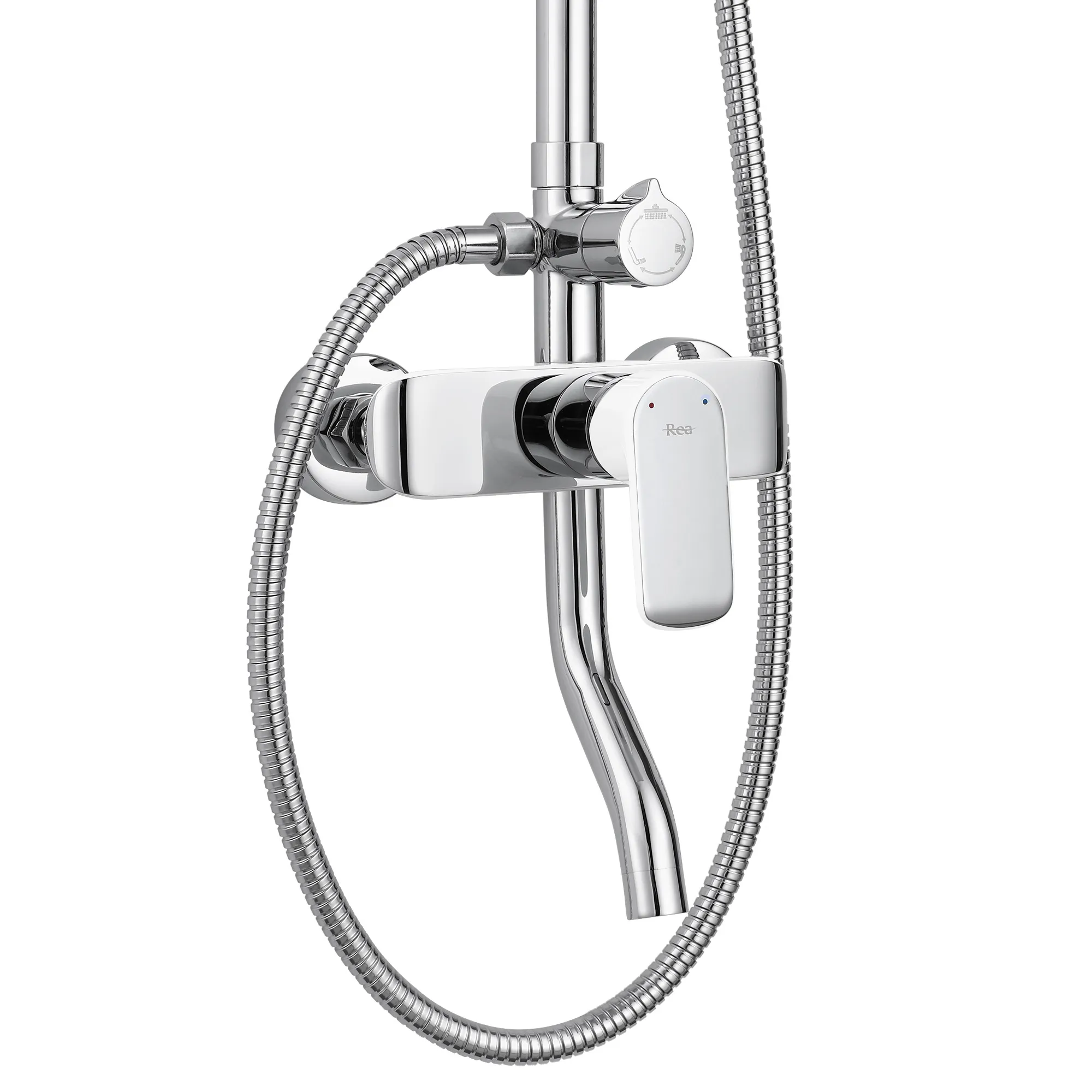 Set de duș culoare crom înălțime 144 cm material alamă/ABS model Bloom White Chrome [3]