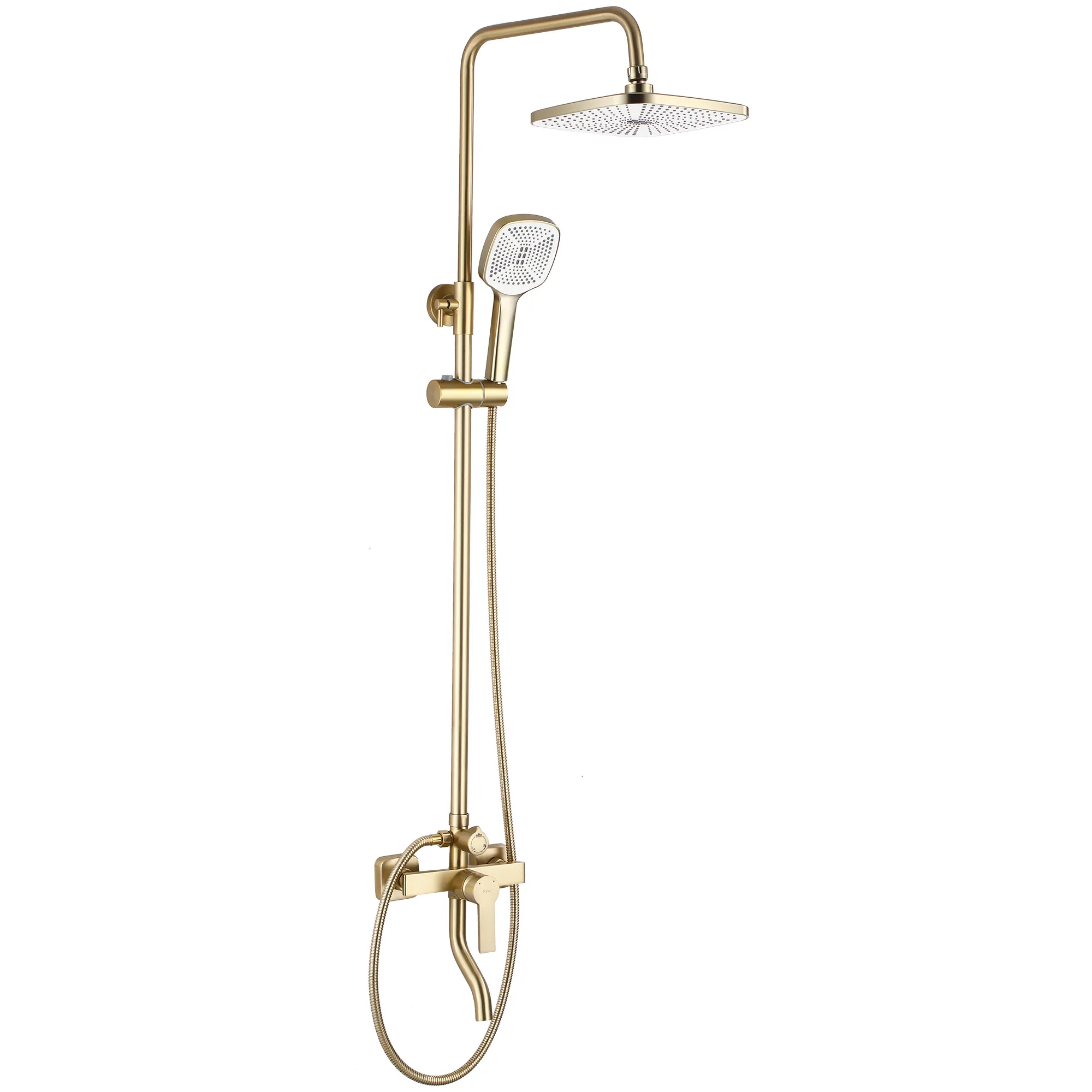 Set de duș culoare auriu periat înălțime 144 cm material alamă/ABS model Argus Gold Brushed