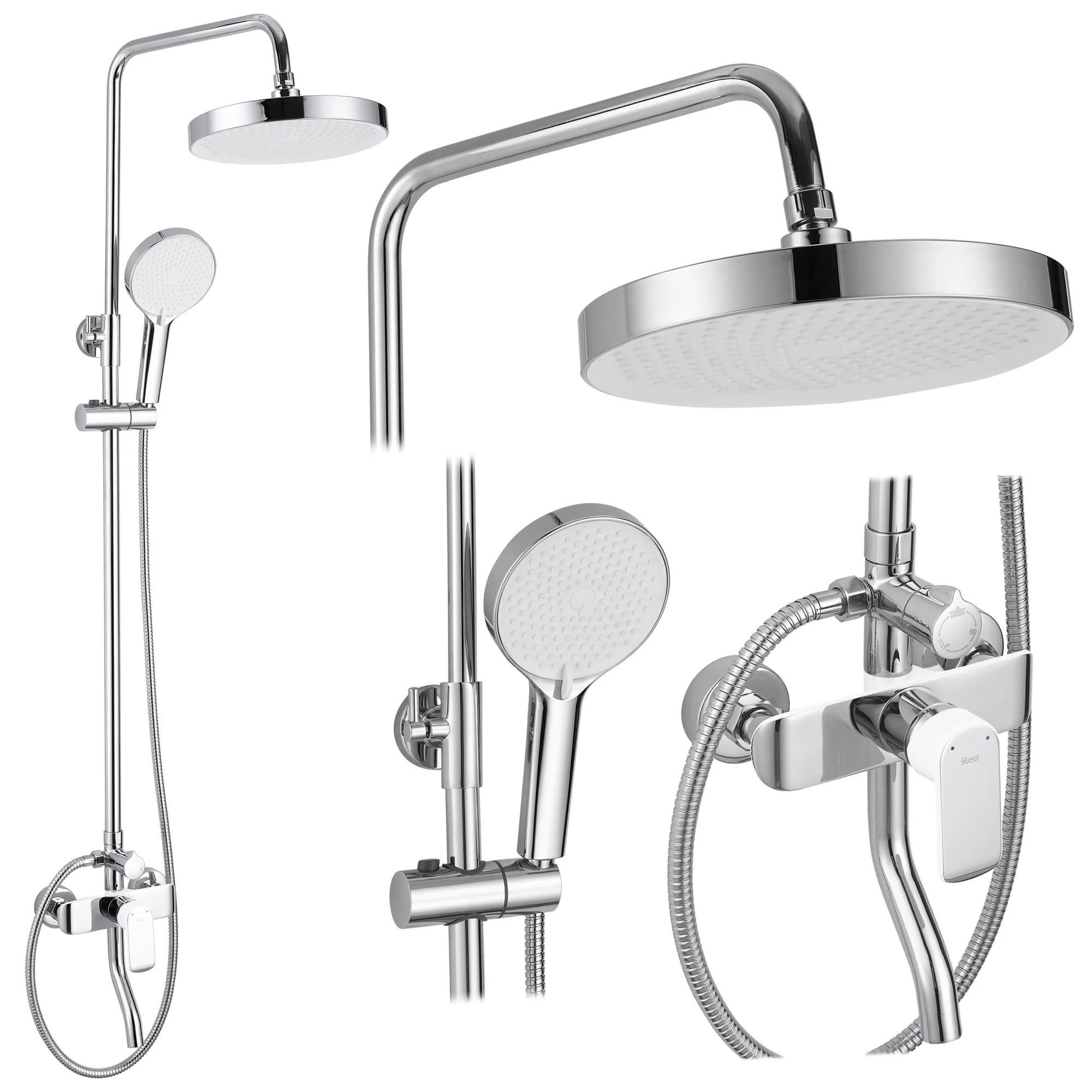 Set de duș culoare crom înălțime 144 cm material alamă/ABS model Bloom White Chrome [1]