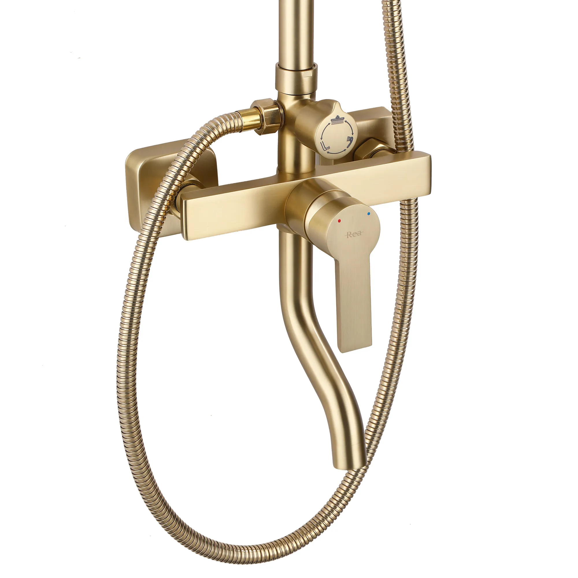 Set de duș culoare auriu periat înălțime 144 cm material alamă/ABS model Argus Gold Brushed [3]