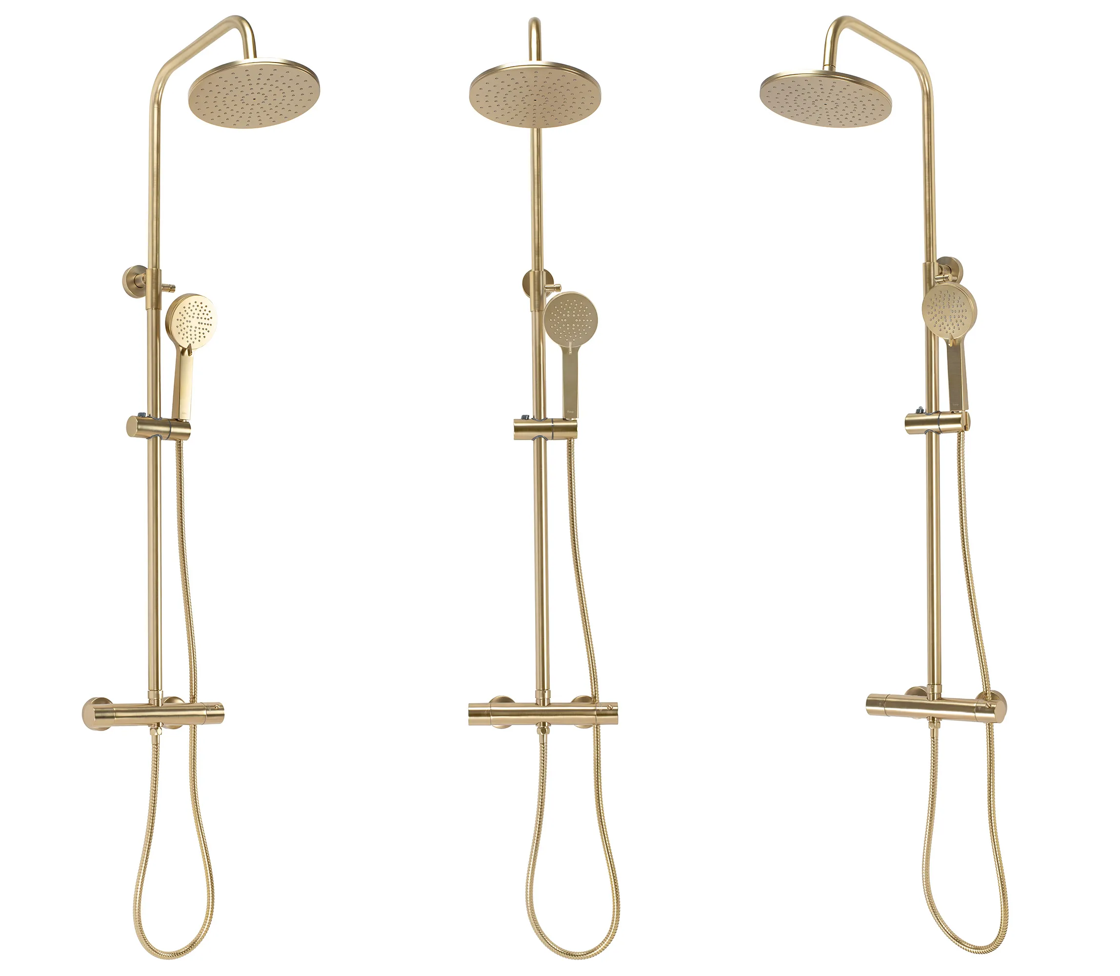 Set de duș culoare auriu periat înălțime 120 cm material alamă/ABS model Parot Gold Brushed [3]