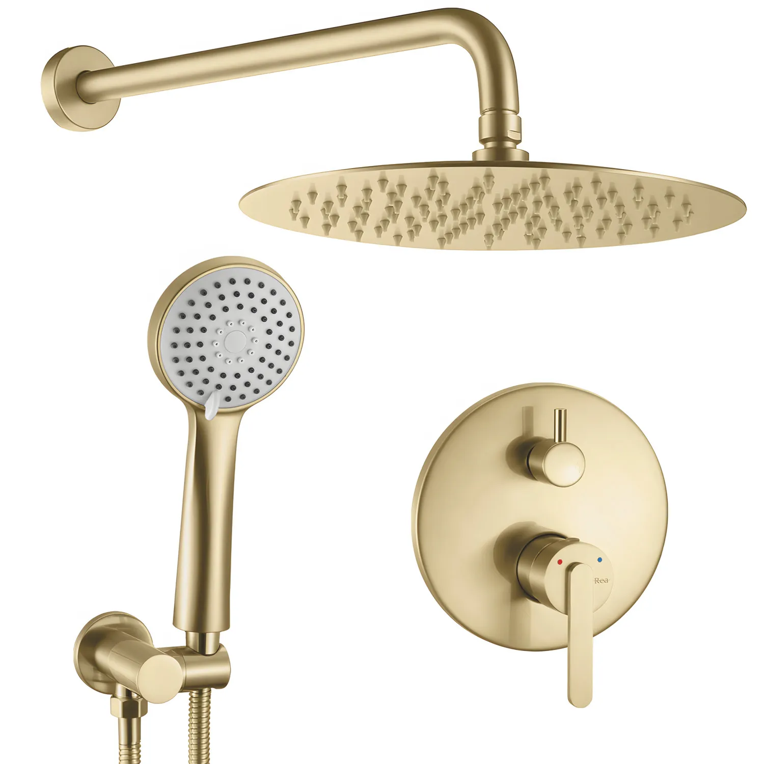 Baterii duș - Set de duș culoare auriu periat înălțime 17 cm model Ontario Brushed Gold