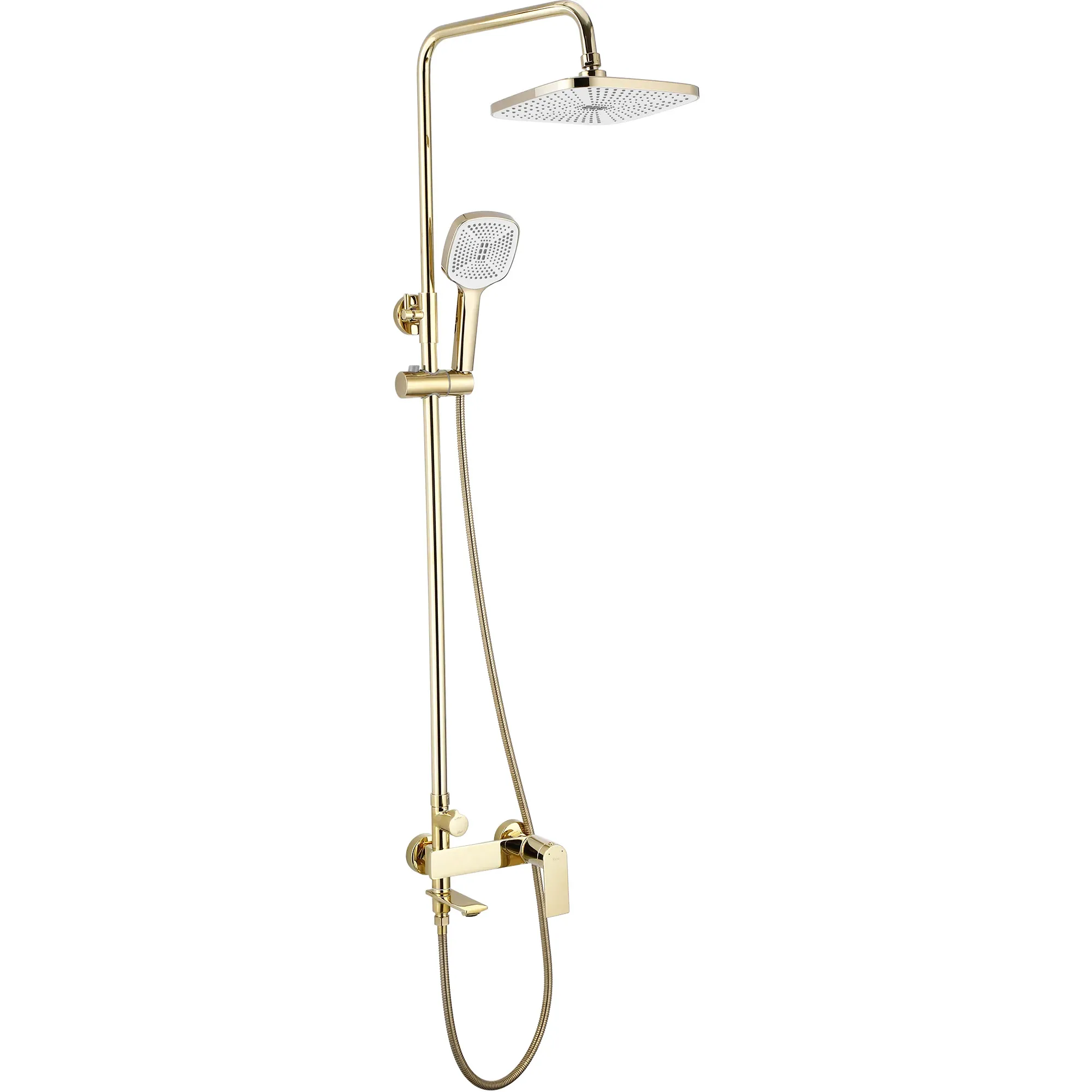 Set de duș culoare auriu înălțime 136 cm material alamă/ABS model Storm Gold