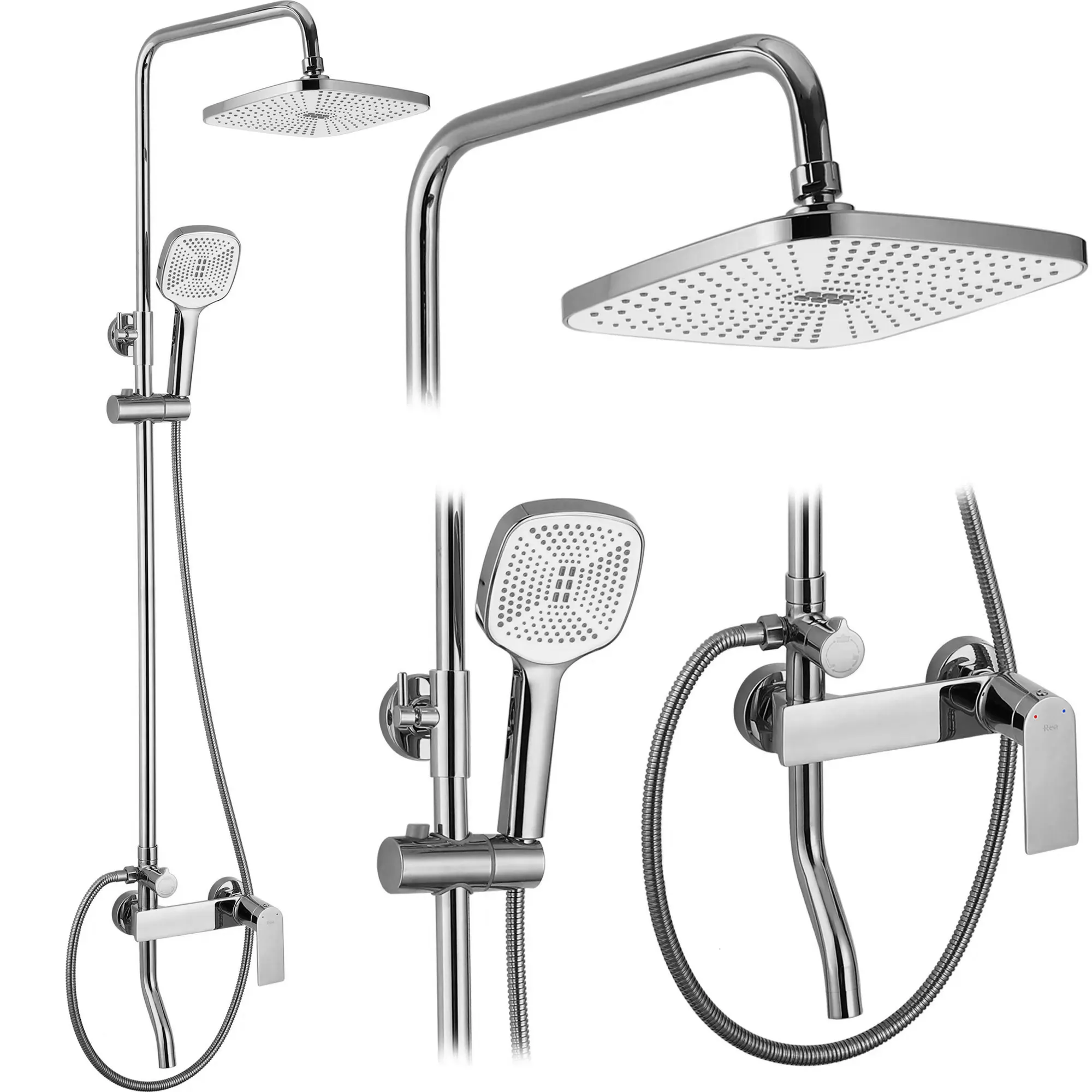 Set de duș culoare crom înălțime 144 cm material alamă/ABS model Storm Chrome [1]
