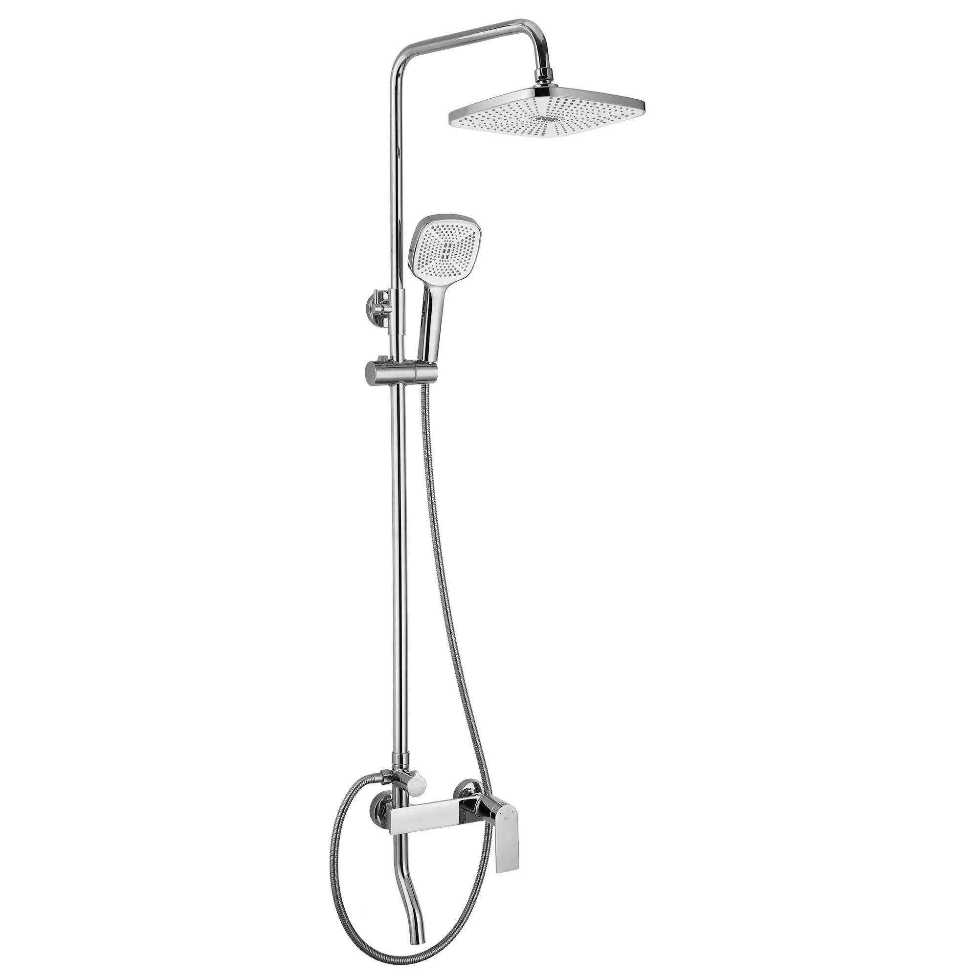 Set de duș culoare crom înălțime 144 cm material alamă/ABS model Storm Chrome