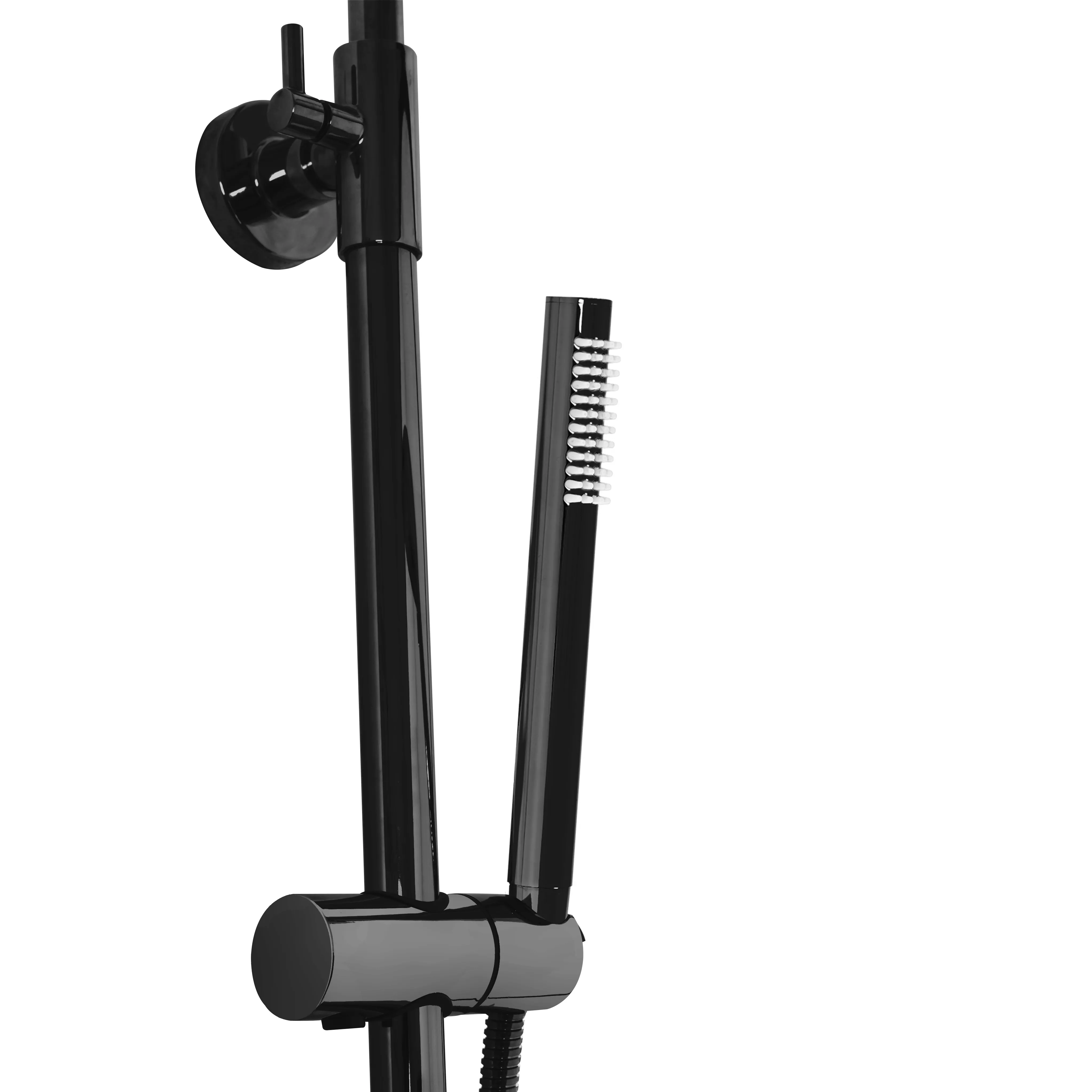 Set de duș cu termostat culoare negru metalic înălțime 117 cm material alamă/ABS model Lungo Black Metalic [6]