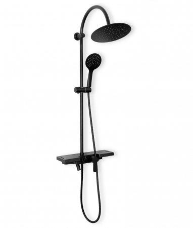 Baterii duș - Set de duș culoare neagră înălțime 99 cm material alamă/ABS model Vigo Black