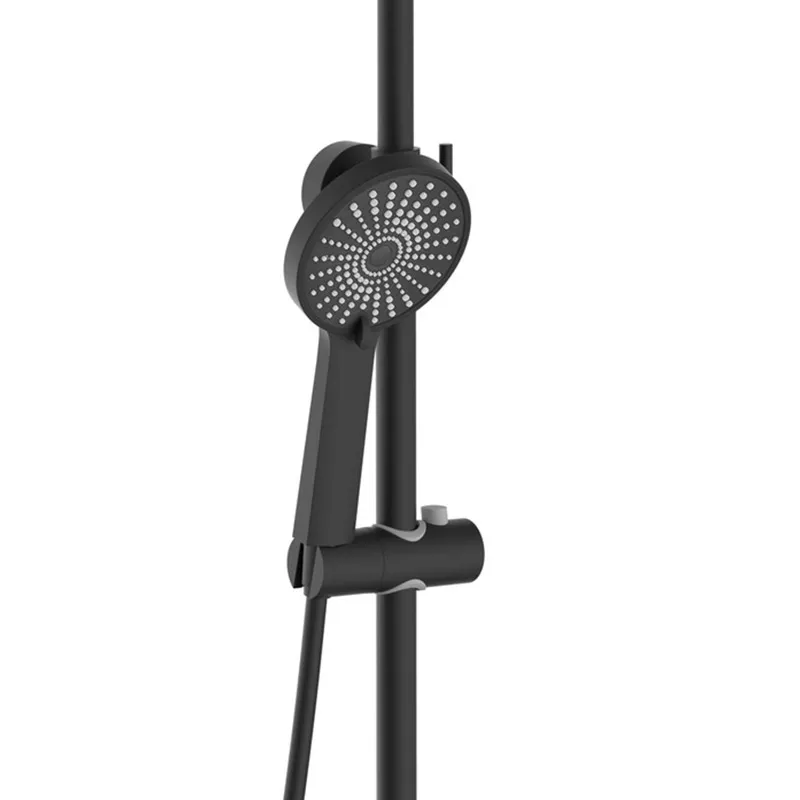 Set de duș culoare negru mat înălțime 117 cm material alamă/ABS model Marco Black [4]