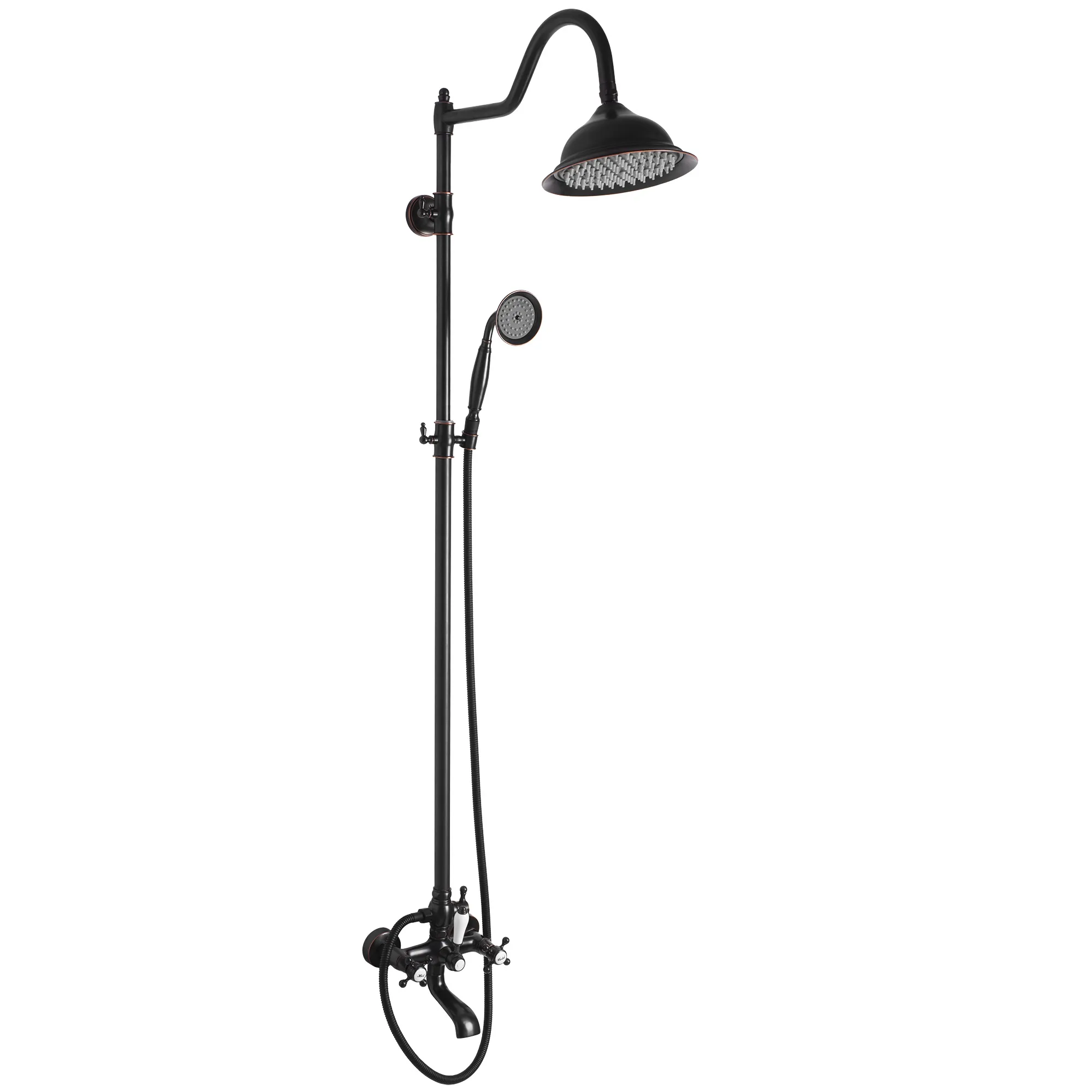 Set de duș culoare negru înălțime 150 cm material alamă/ABS model Bergamo Old Black
