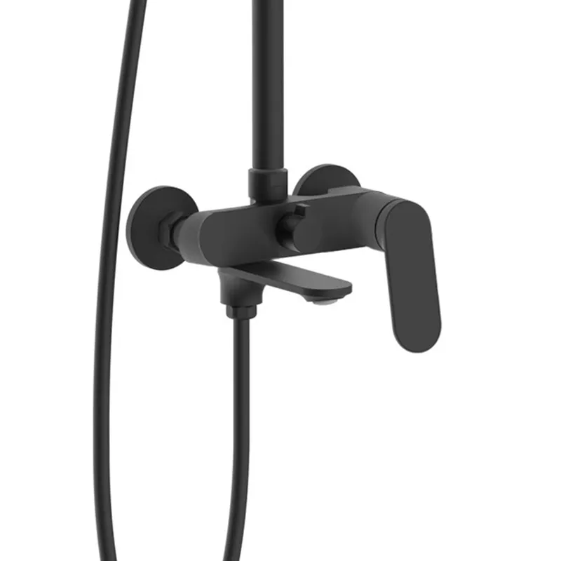 Set de duș culoare negru mat înălțime 117 cm material alamă/ABS model Marco Black [2]