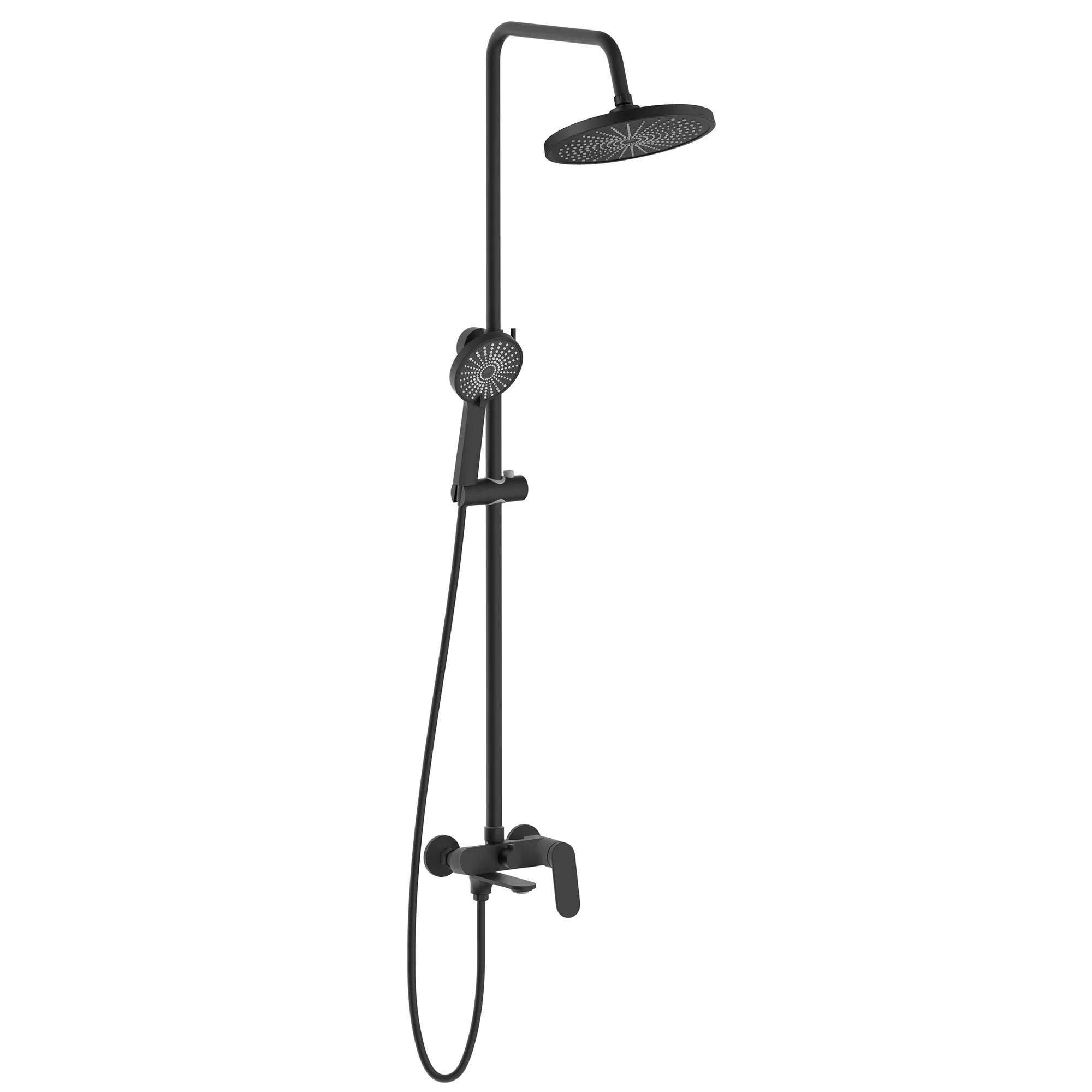 Set de duș culoare negru mat înălțime 117 cm material alamă/ABS model Marco Black