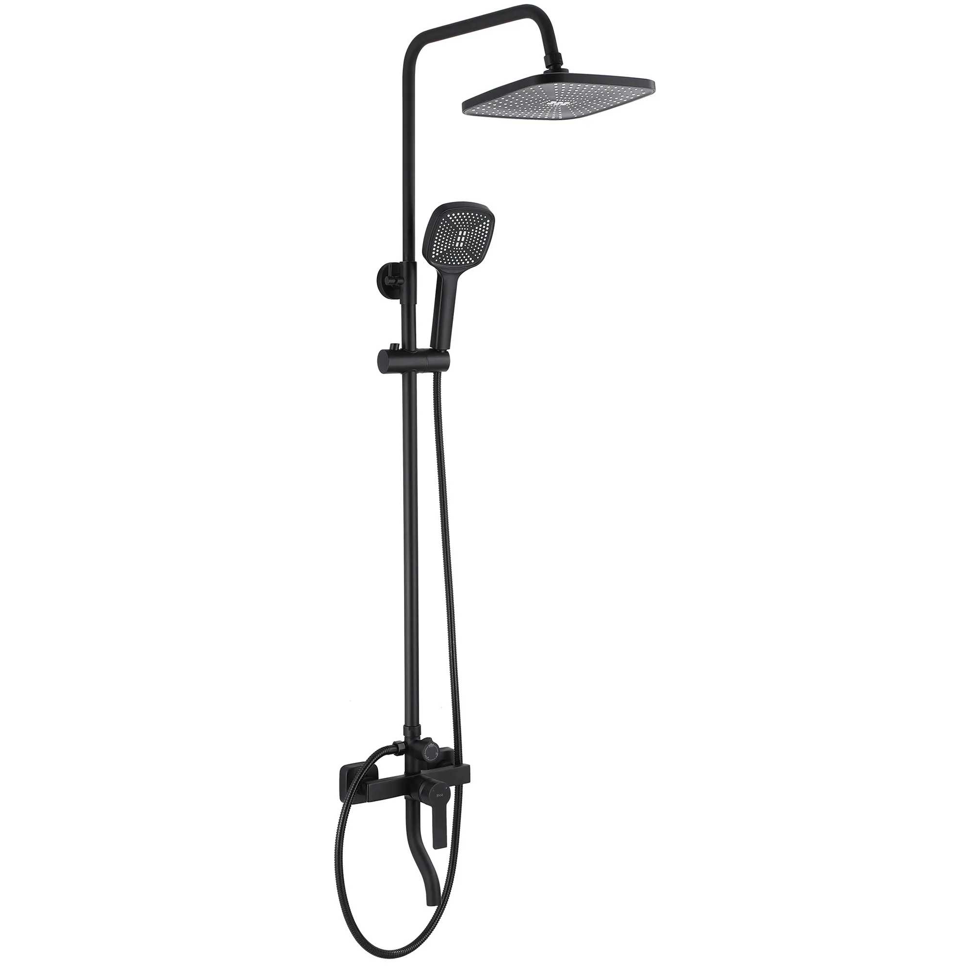 Set de duș culoare negru mat înălțime 144 cm material alamă/ABS model Argus Black Mat