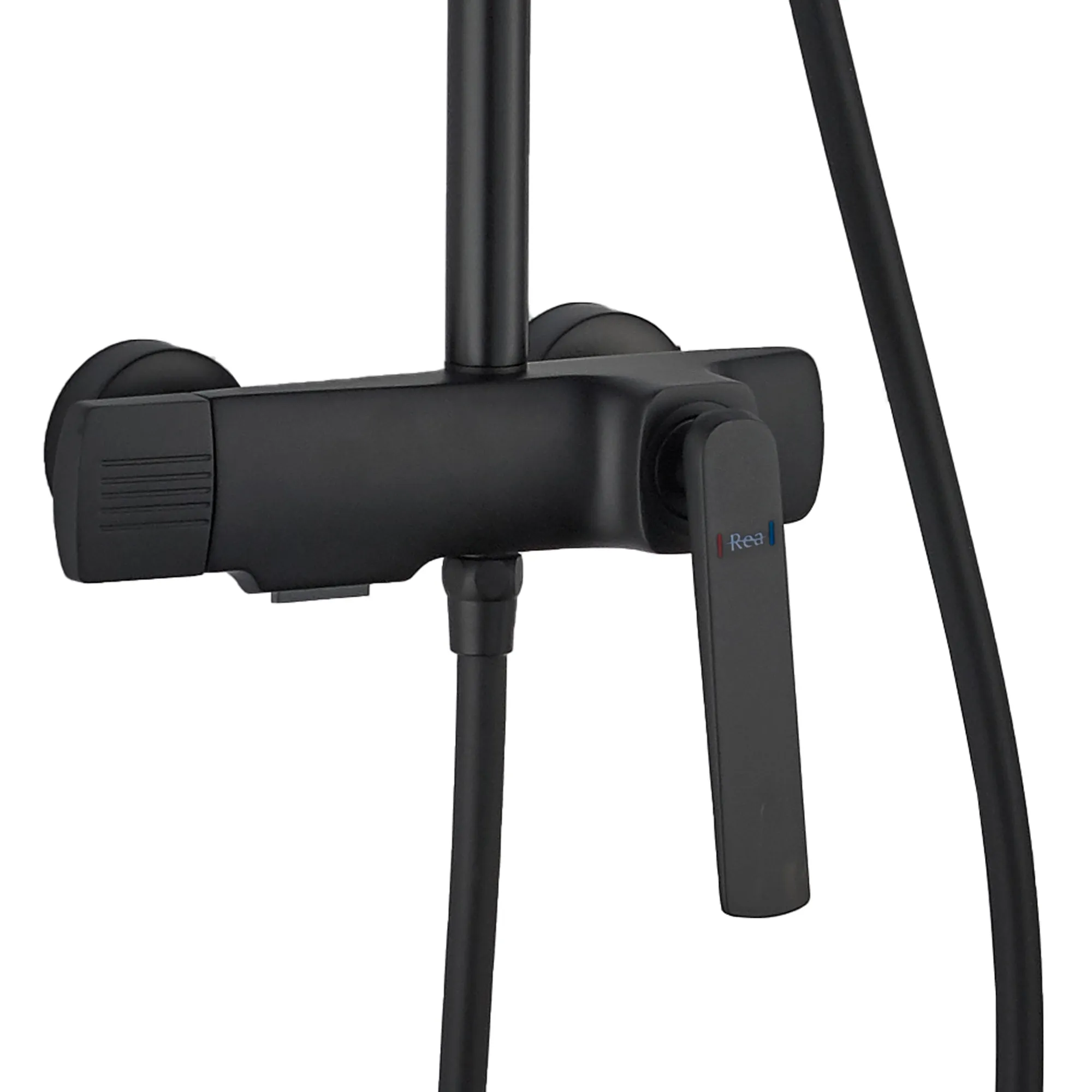 Set de duș culoare negru mat înălțime 119 cm material alamă/ABS model Rebel Black Mat [2]
