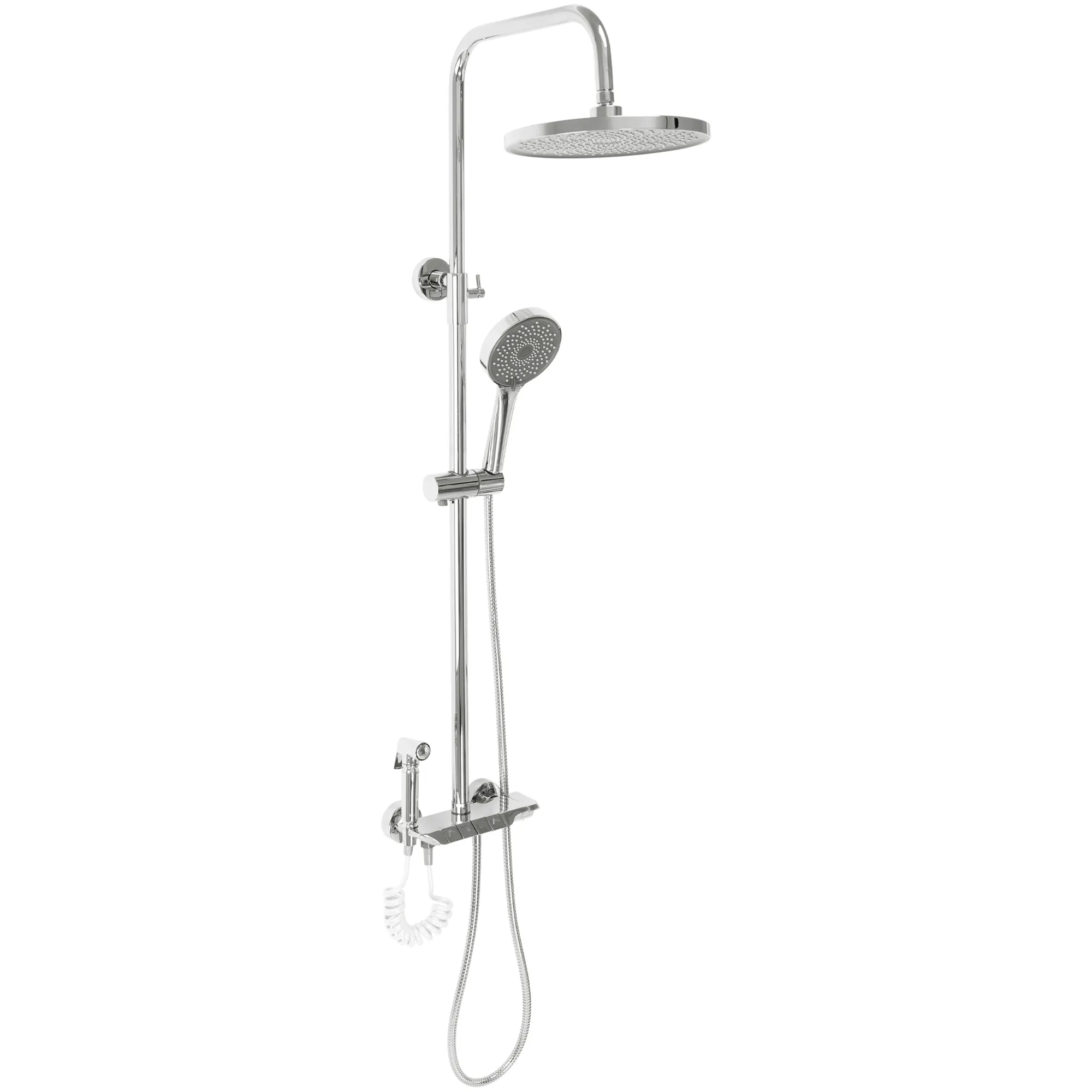 Set de duș culoare crom înălțime 115 cm material alamă/ABS model Max Chrome