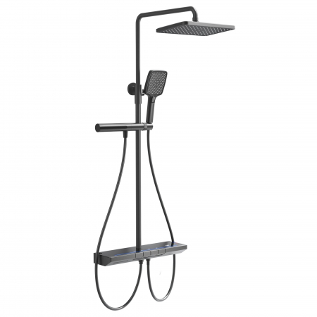 BATERII SANITARE - Set de duș cu termostat finisaj titanium înălțime 102 cm model Pedro Titanium