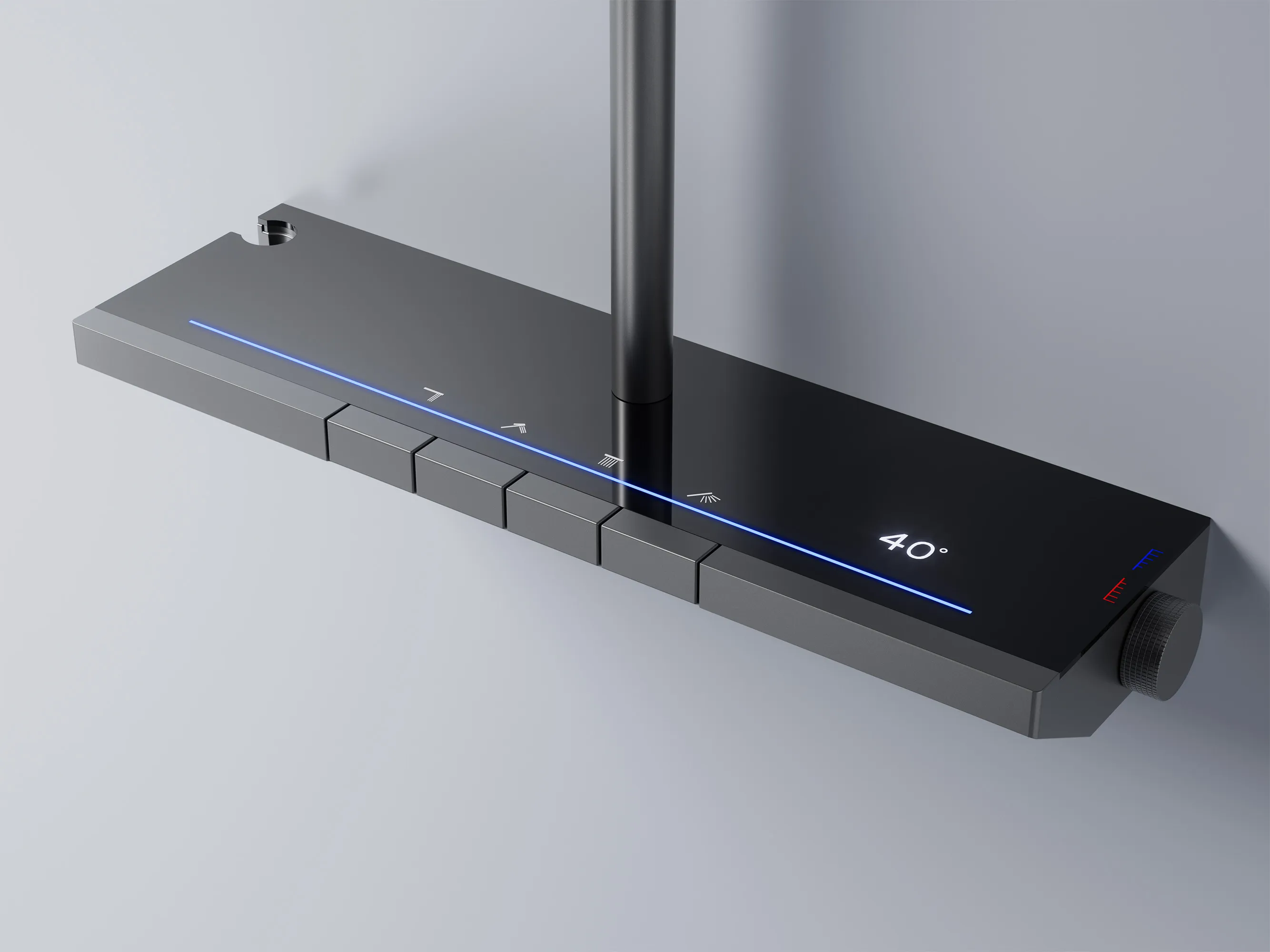 Set de duș cu termostat finisaj titanium înălțime 102 cm model Pedro Titanium [3]