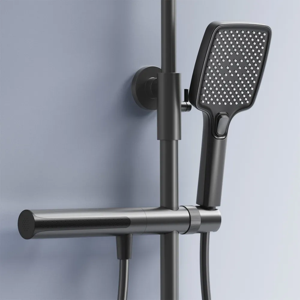 Set de duș cu termostat finisaj titanium înălțime 102 cm model Pedro Titanium [5]