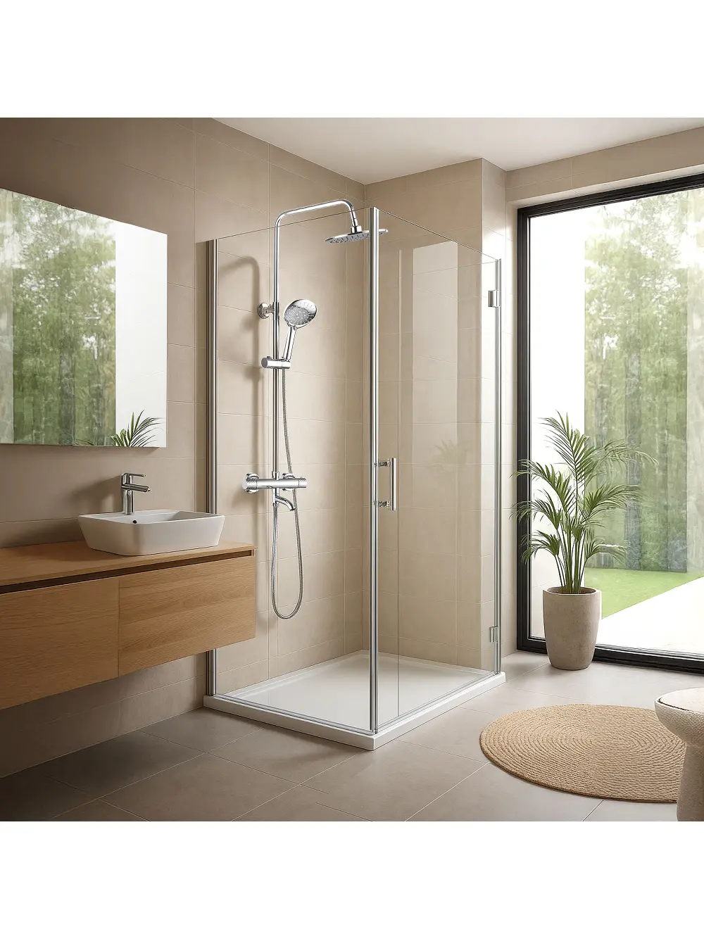 Set de duș finisaj crom lucios înălțime 125 cm model Lungo Diamond Crom [1]