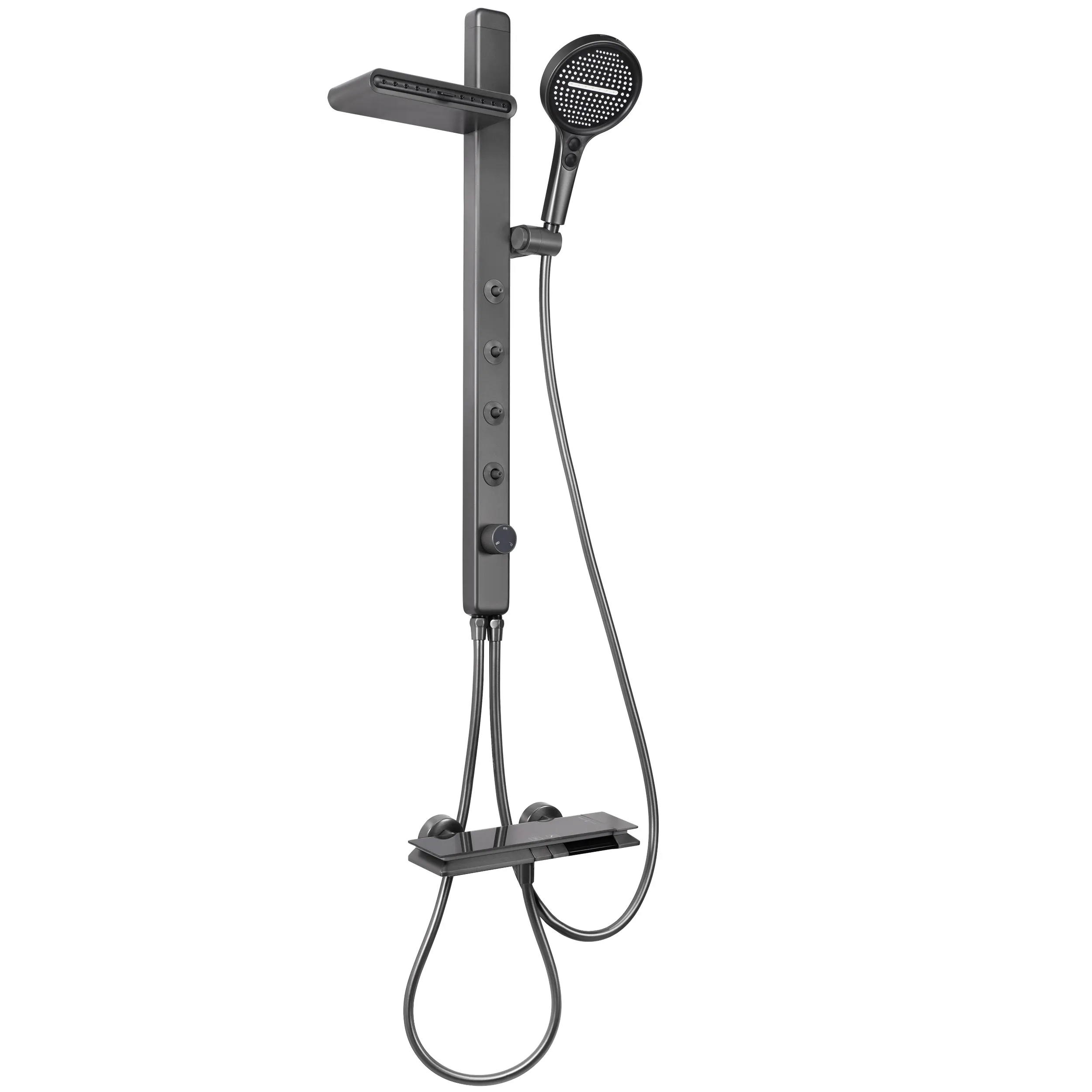 Baterii duș - Set de duș finisaj titanium înălțime 80 cm model Karl Titanium