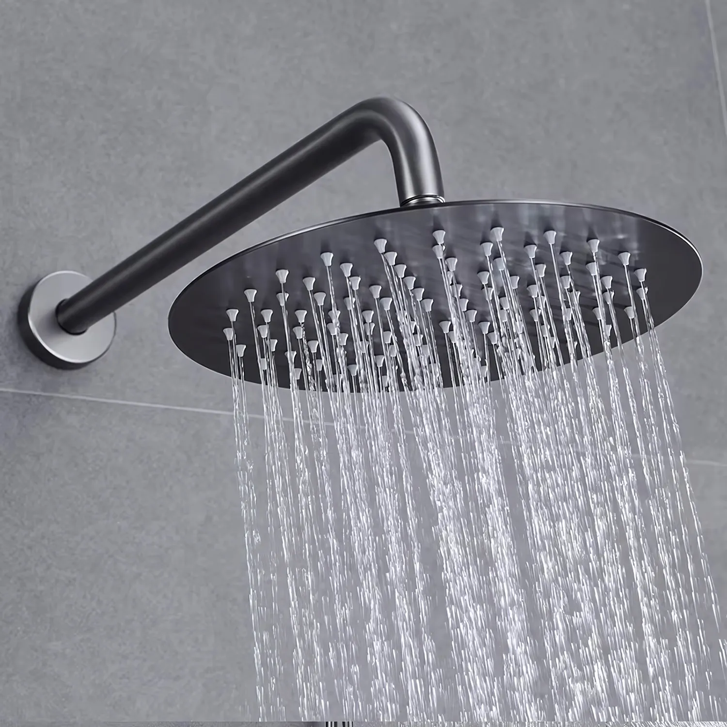 Set de duș încastrat culoare titanium  înălțime 17 cm model Lungo Ontario Gun Grey [2]