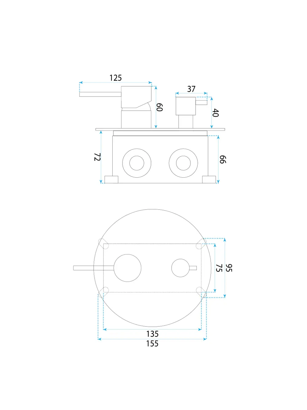 Set de duș încastrat finisaj crom lucios model Lungo Diamond Chrome [4]