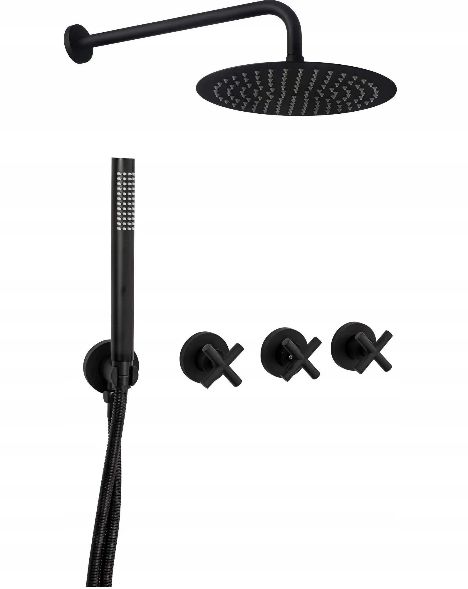 Baterii duș - Set de duș culoare neagră înălțime 7 cm material alamă model Exit Black