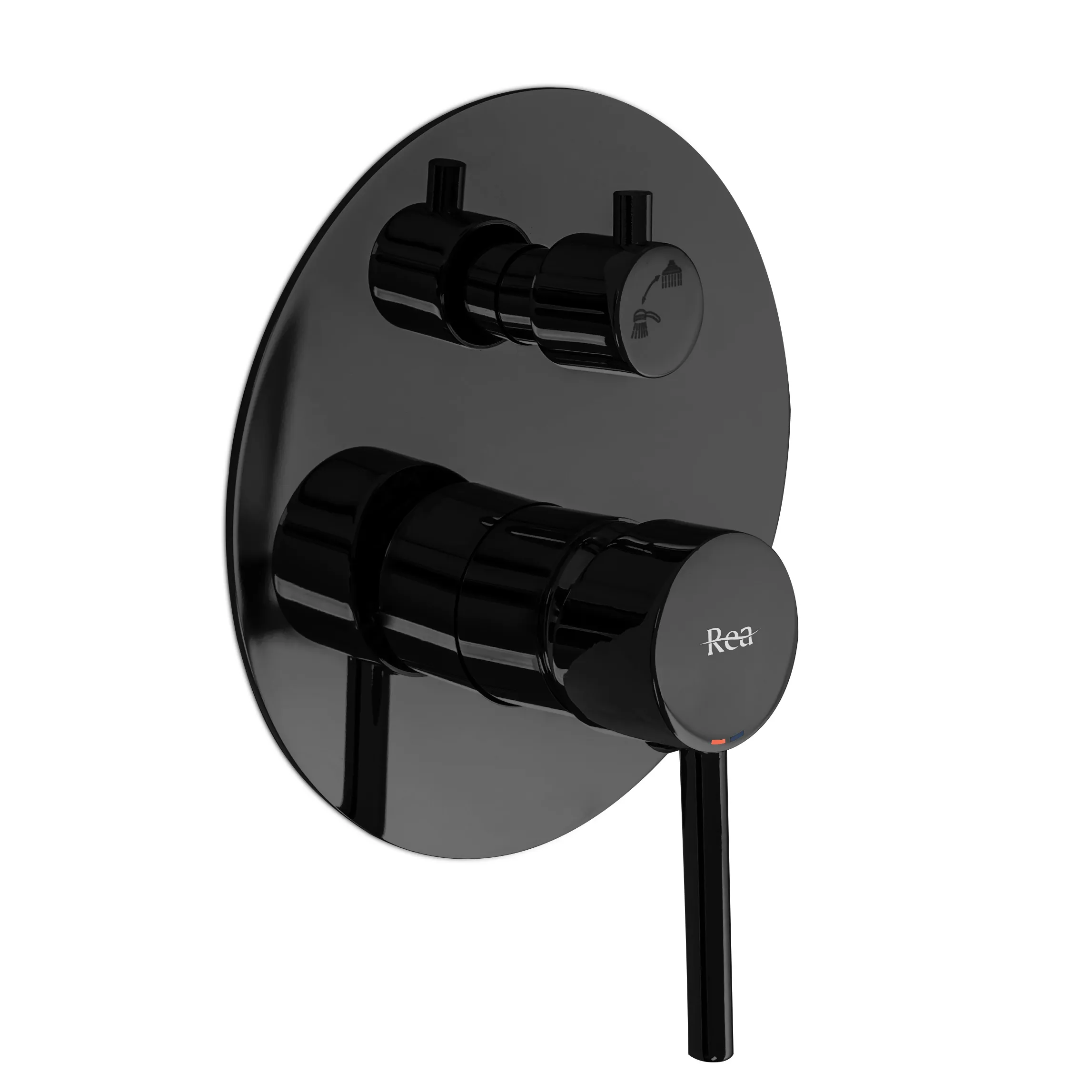 Set de duș încastrat în perete finisaj negru metalic înălțime 16 cm model Lungo Black Metalic [2]