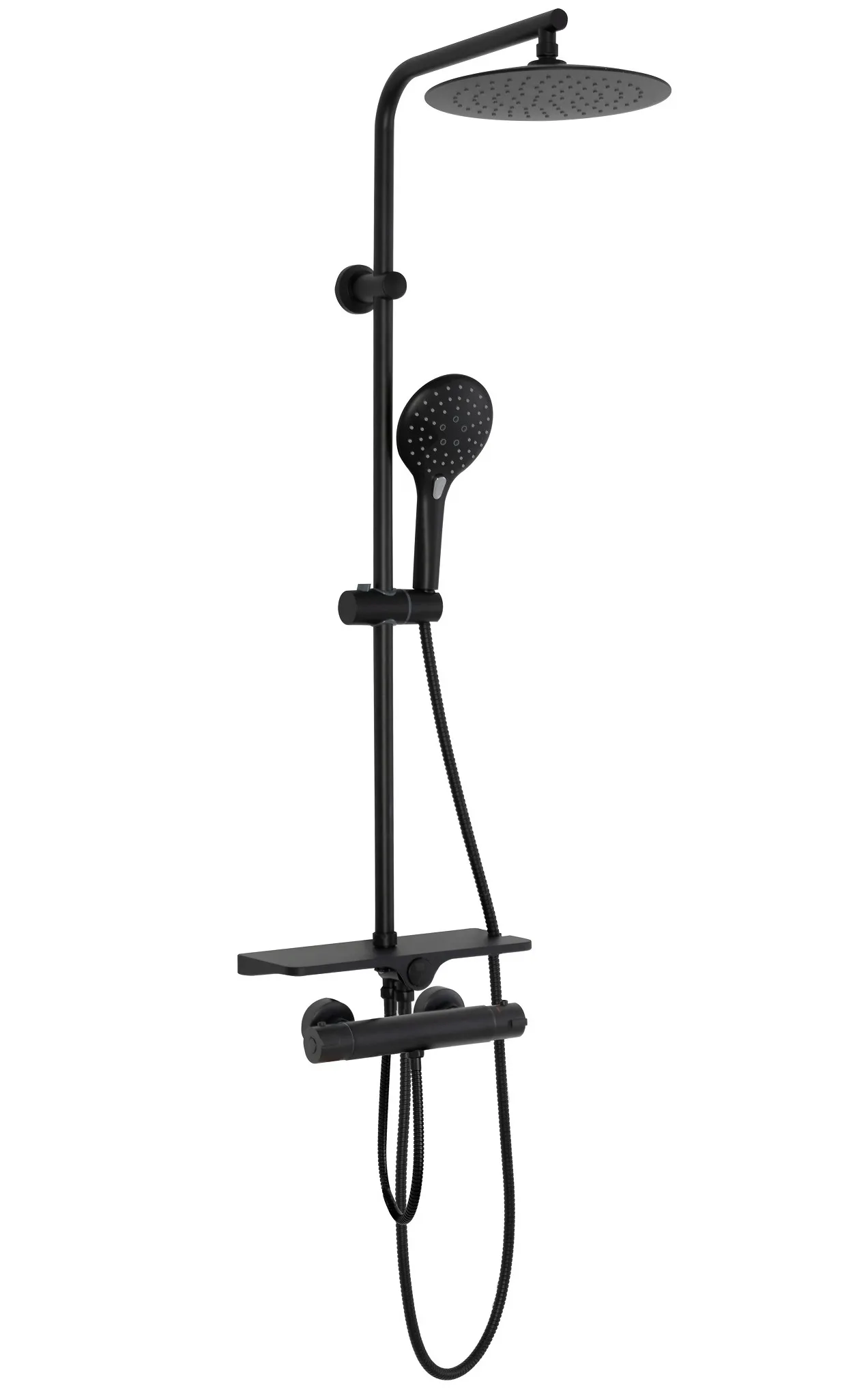 Baterii duș - Set de duș culoare neagră înălțime 98 cm material alamă/ABS model Mike Black